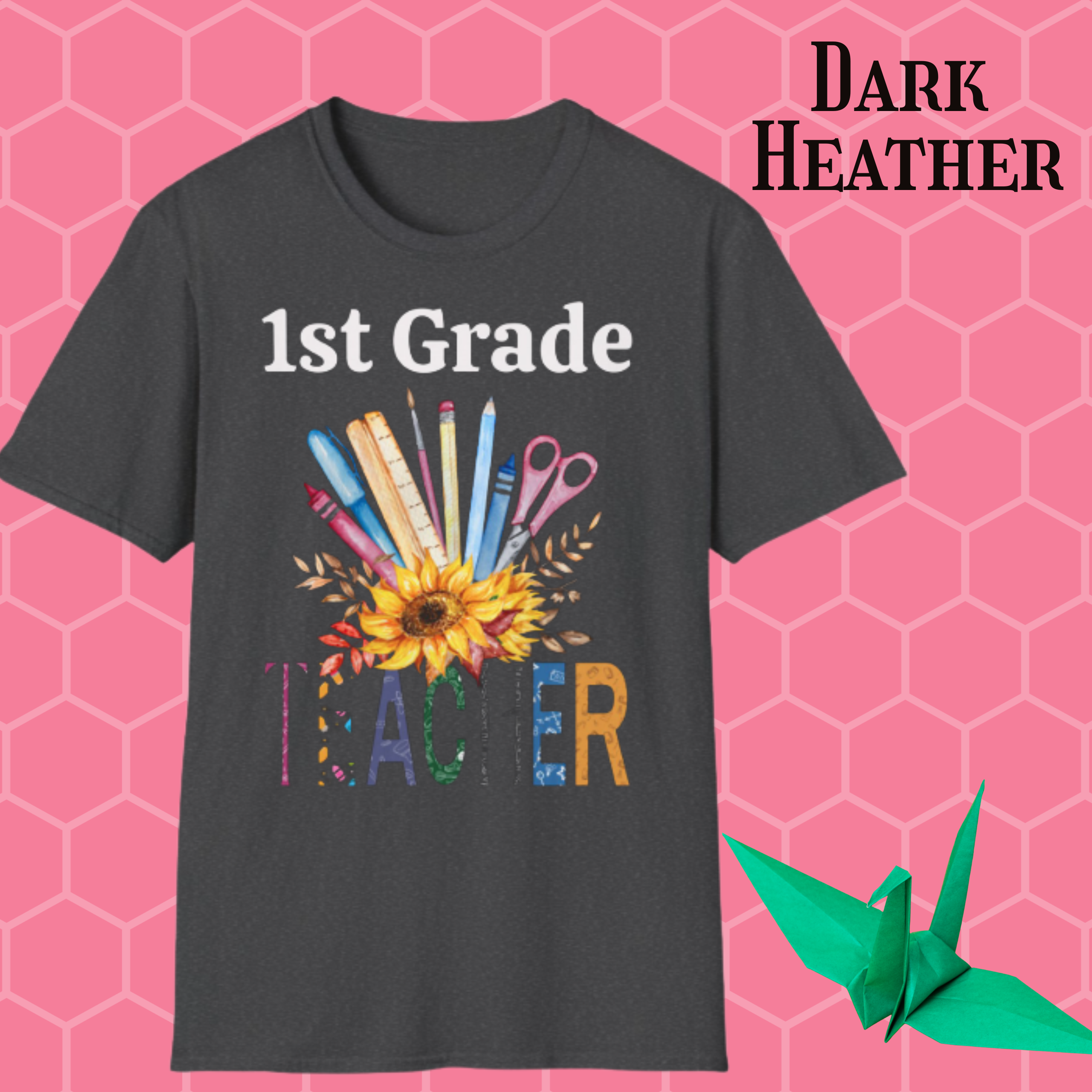 Sunflower Teacher T-Shirt – Floral School Supplies Graphic Tee product thumbnail image