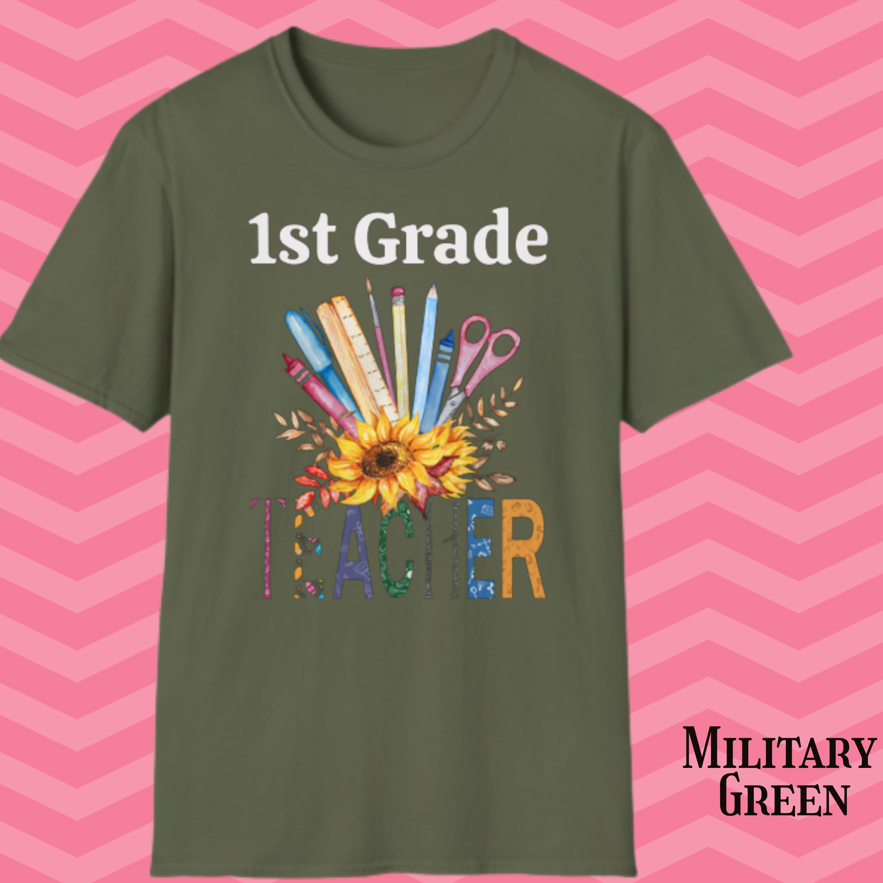 Sunflower Teacher T-Shirt – Floral School Supplies Graphic Tee product thumbnail image Sunflower Teacher T-Shirt – Floral School Supplies Graphic Tee product thumbnail image
