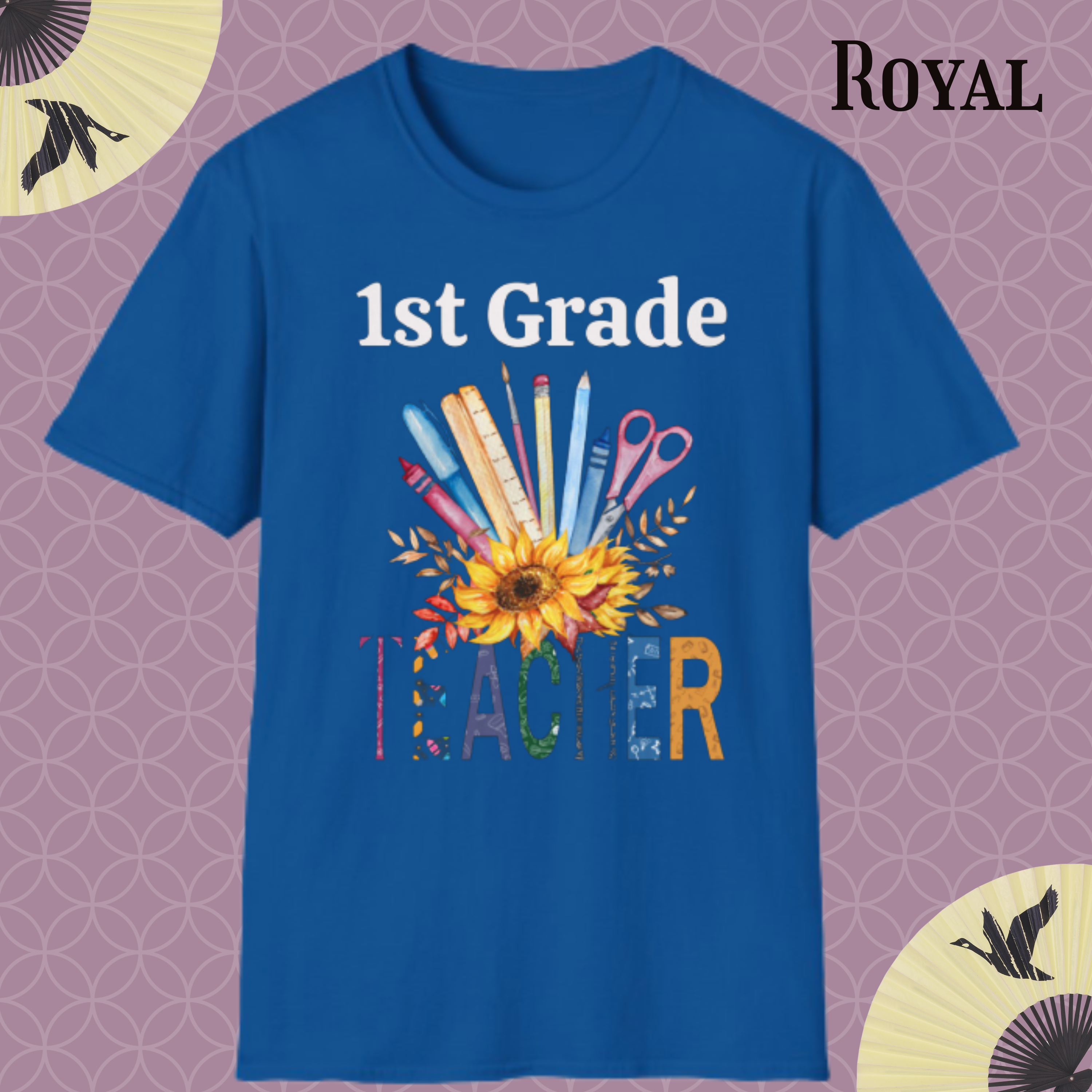 Sunflower Teacher T-Shirt – Floral School Supplies Graphic Tee product thumbnail image