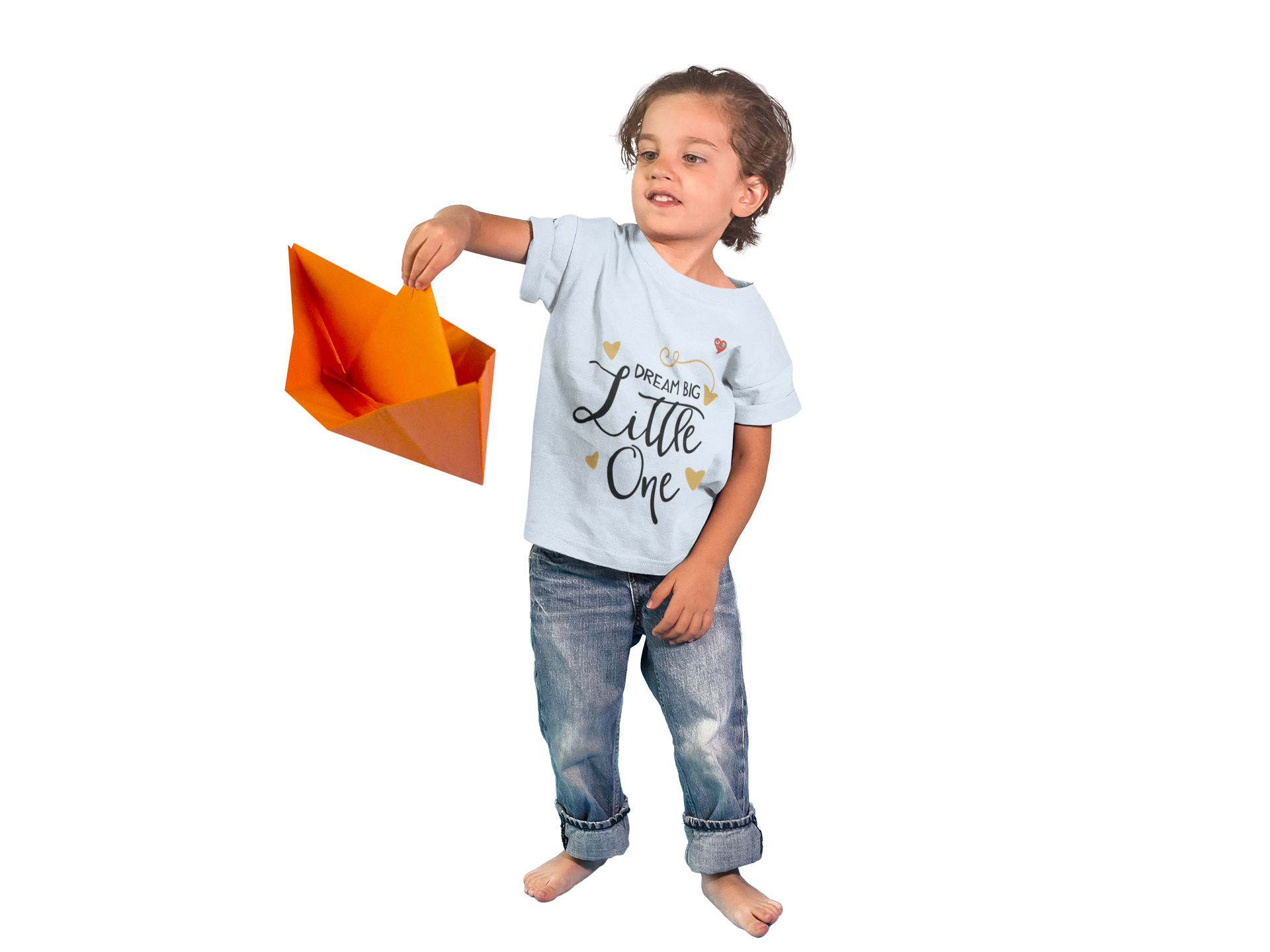 Kids Tee - "Dream Big Little One" Heart Graphic | Cute Inspirational Shirt for Toddlers product thumbnail image Kids Tee - "Dream Big Little One" Heart Graphic | Cute Inspirational Shirt for Toddlers product thumbnail image