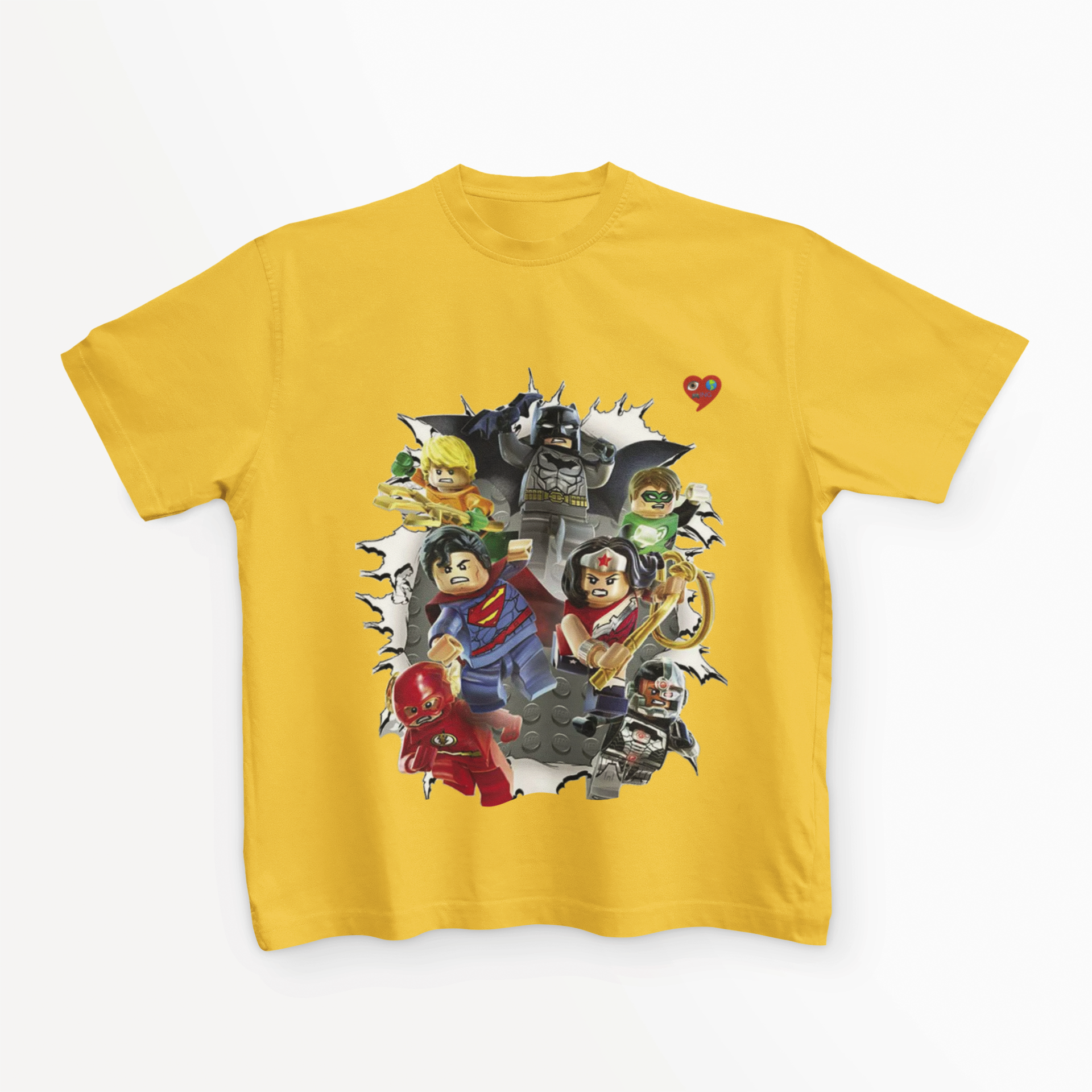 Kids Superhero Collage T-Shirt — Cartoon Heroes Graphic Tee product thumbnail image