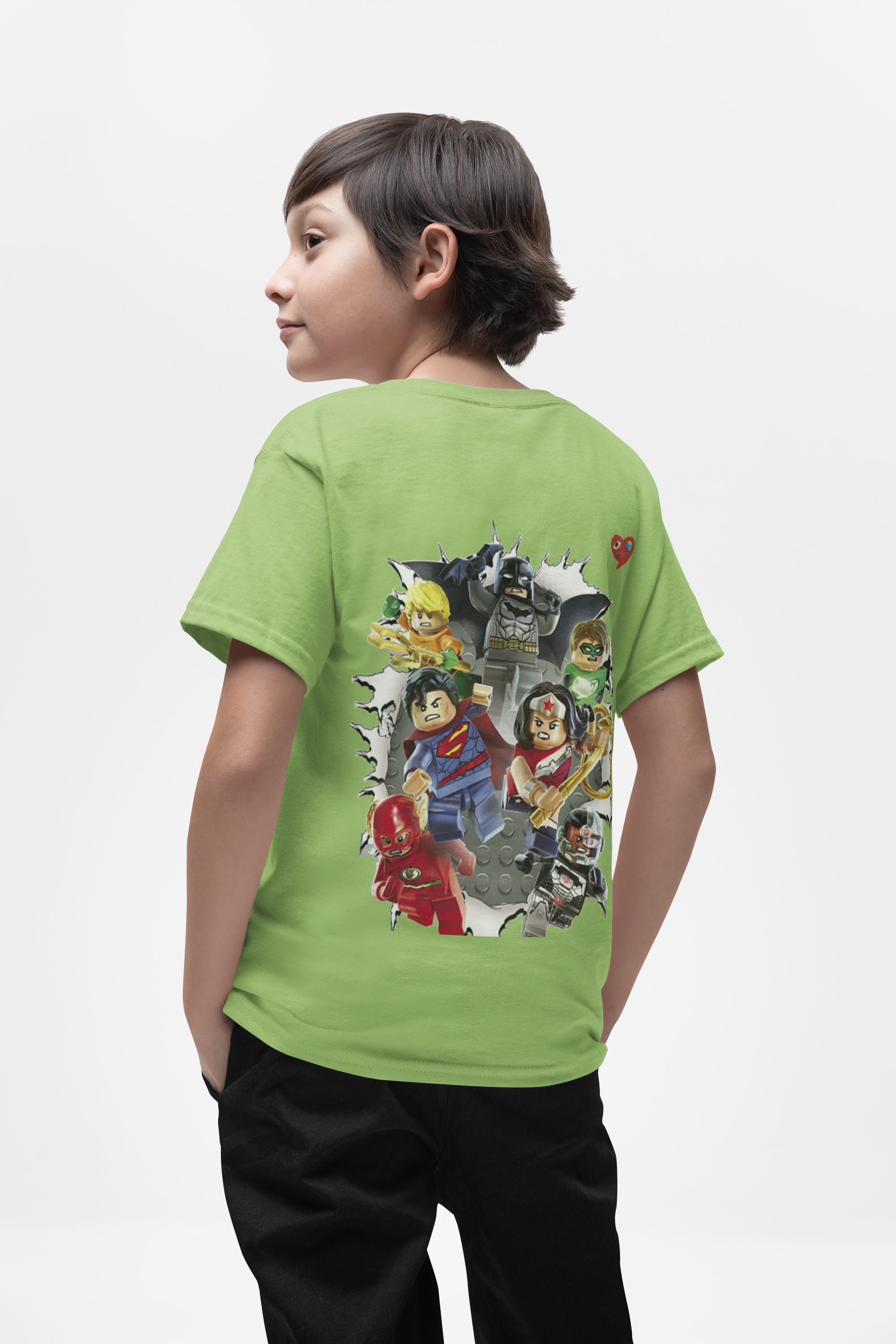 Kids Superhero Collage T-Shirt — Cartoon Heroes Graphic Tee product thumbnail image