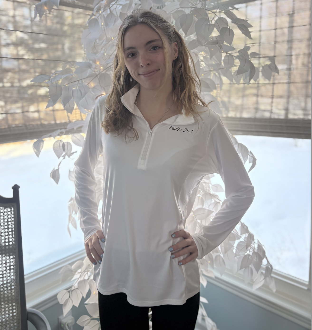 Psalm 23:1 inspired, Women's polyester quarter zip product thumbnail image