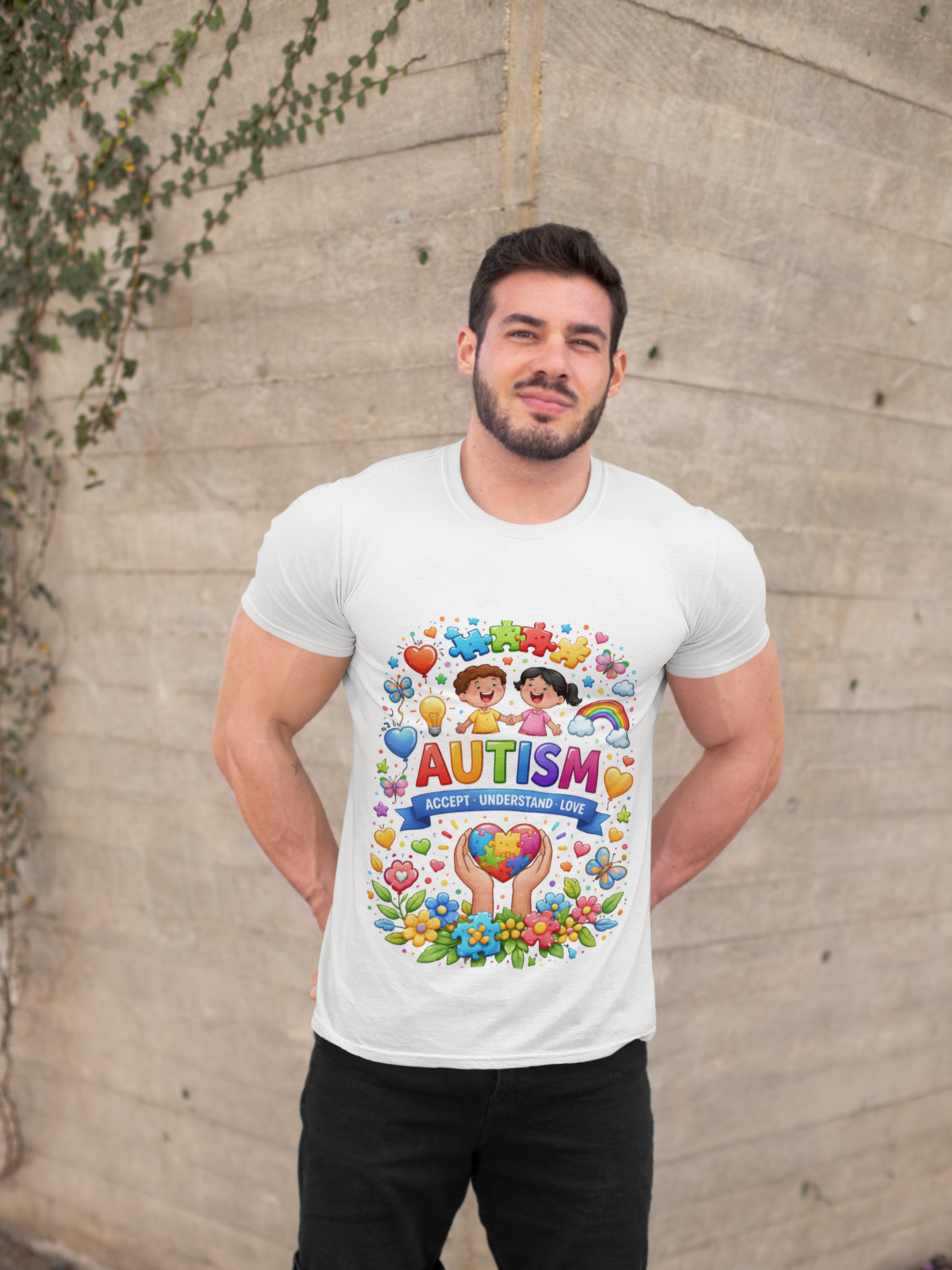 Unisex Autism Awareness T-Shirt — "Accept • Understand • Love"  product thumbnail image