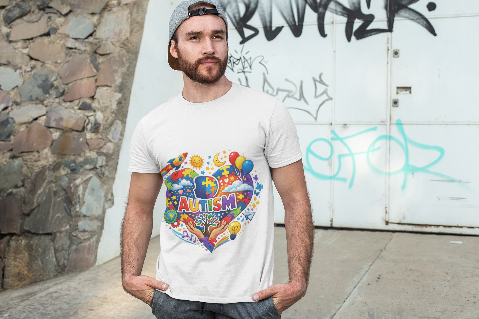 Unisex Autism Awareness Heart T-Shirt  product thumbnail image