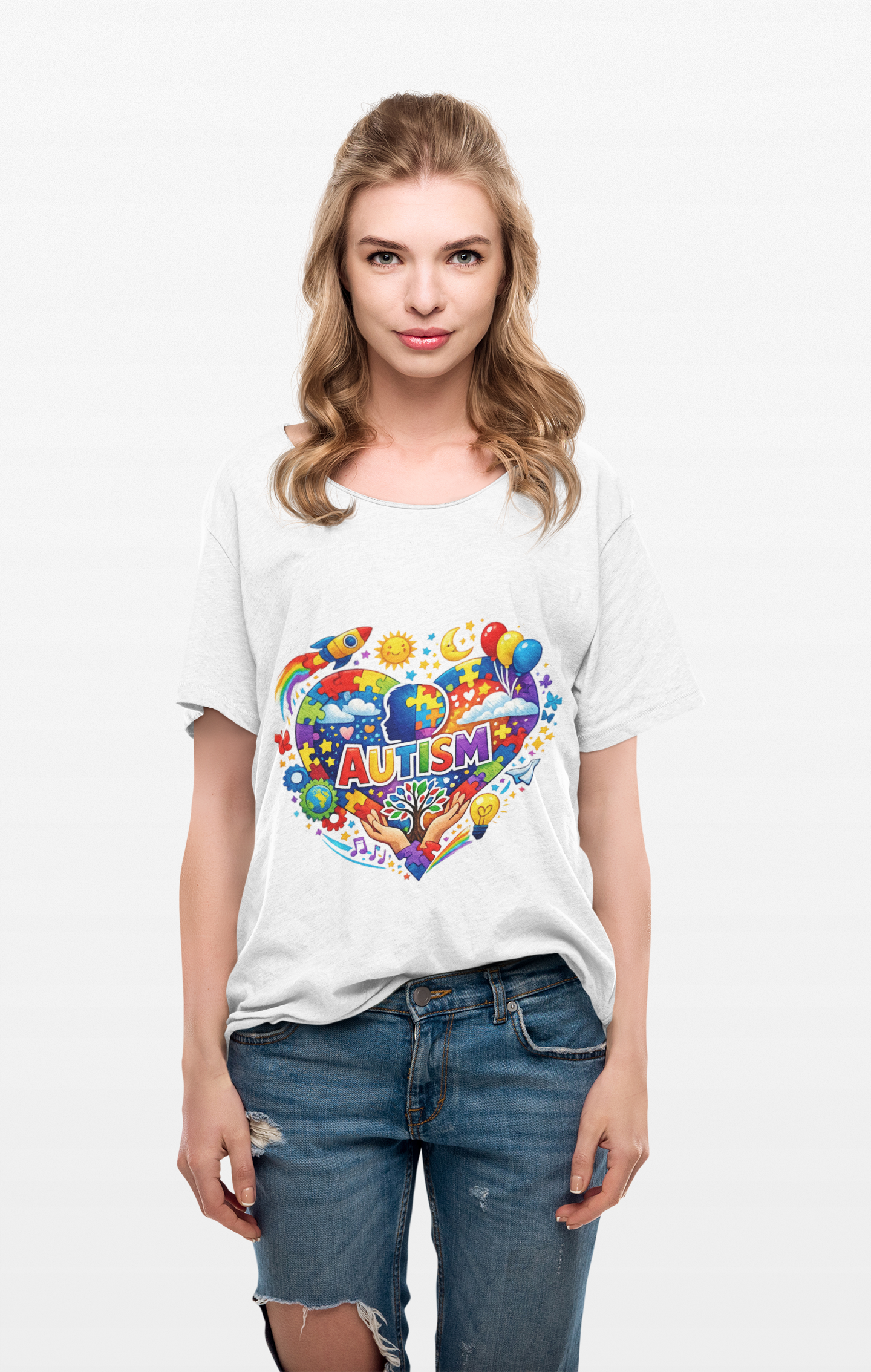 Unisex Autism Awareness Heart T-Shirt product thumbnail image Unisex Autism Awareness Heart T-Shirt product thumbnail image