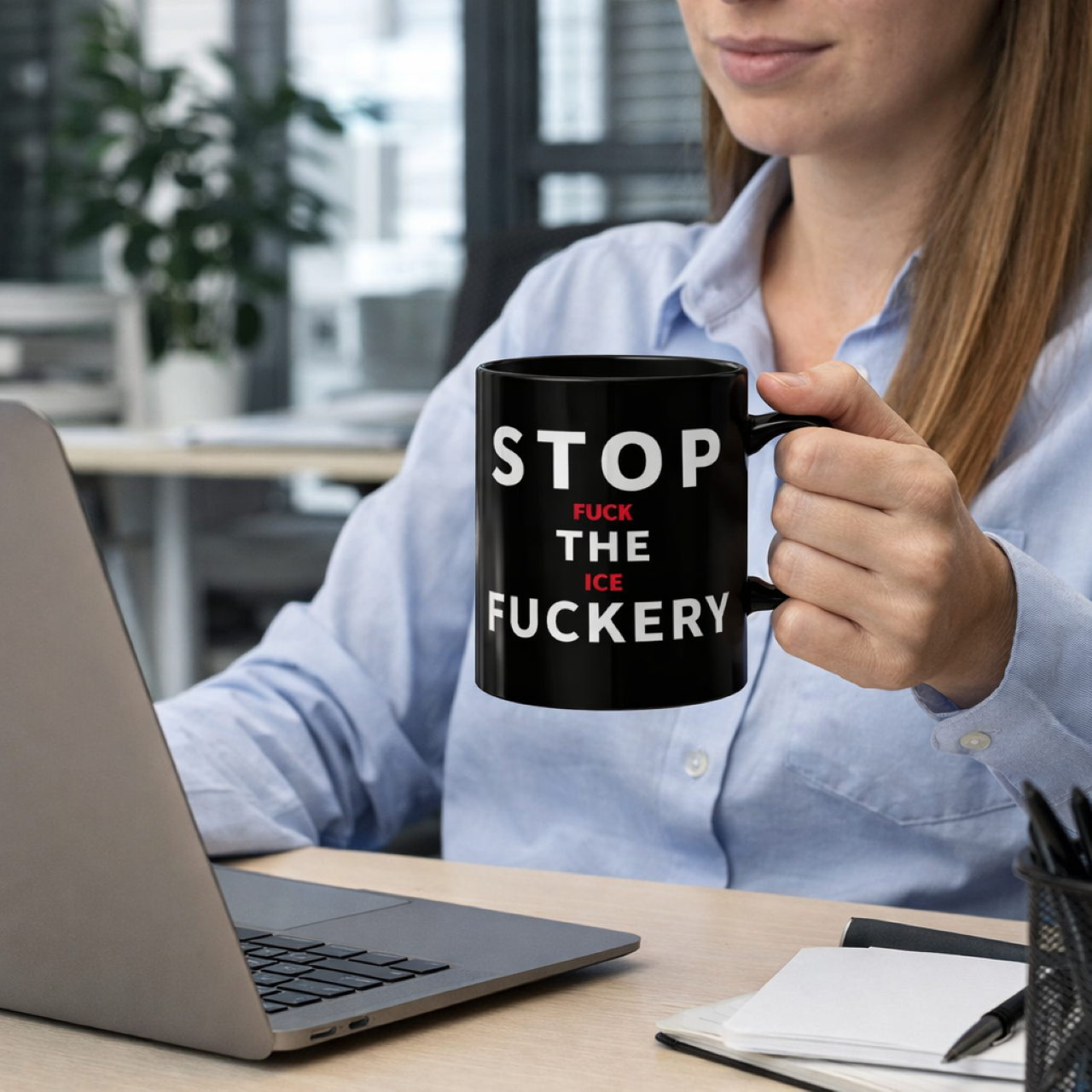 Stop the Fuckery Black Coffee Mug — Bold Anti-Nonsense 11oz/15oz product thumbnail image