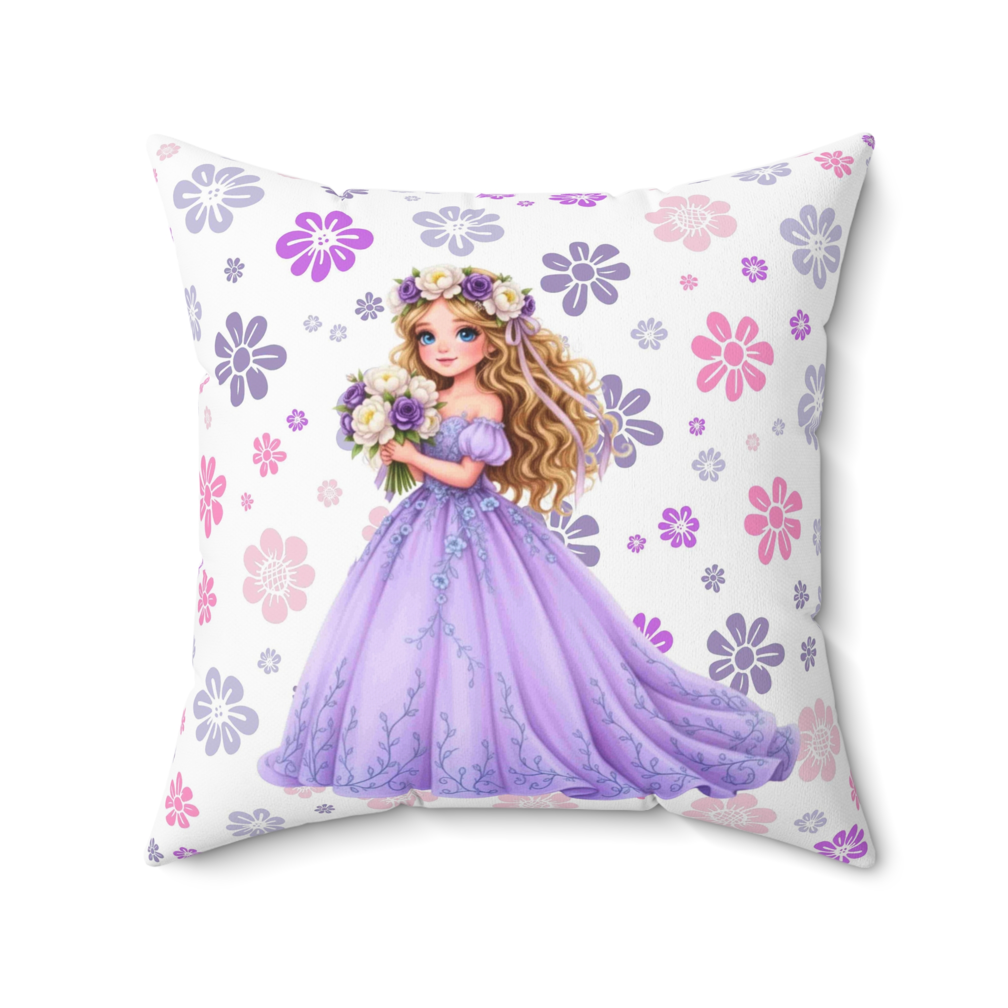The Princess Collection Purple Gown Throw Pillow —  Decorative Throw Couch Cushion product thumbnail image