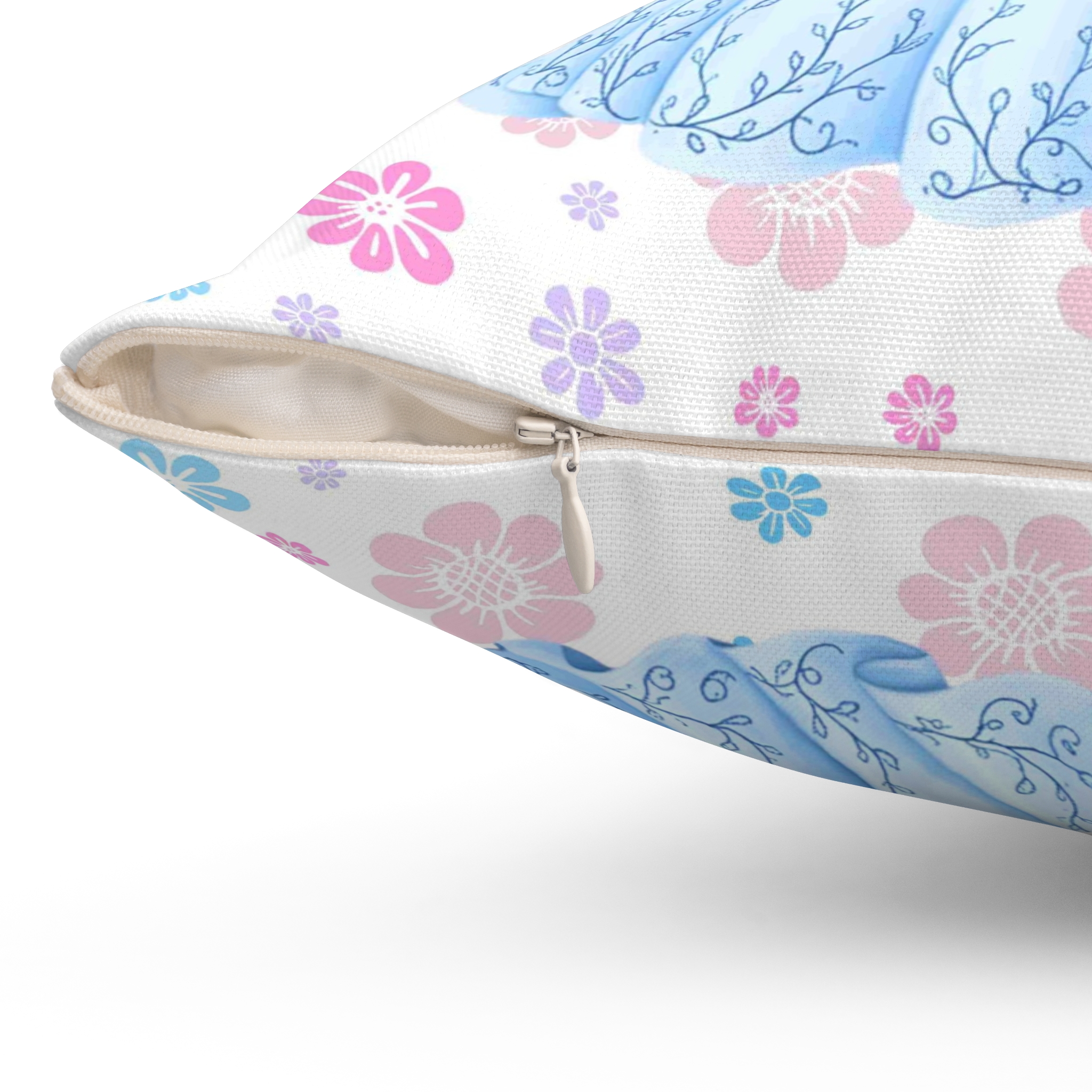 The Princess Collection Blue Gown Throw Pillow — Blue Gown Girl with Flower Crown Cushion Cover product thumbnail image The Princess Collection Blue Gown Throw Pillow — Blue Gown Girl with Flower Crown Cushion Cover product thumbnail image