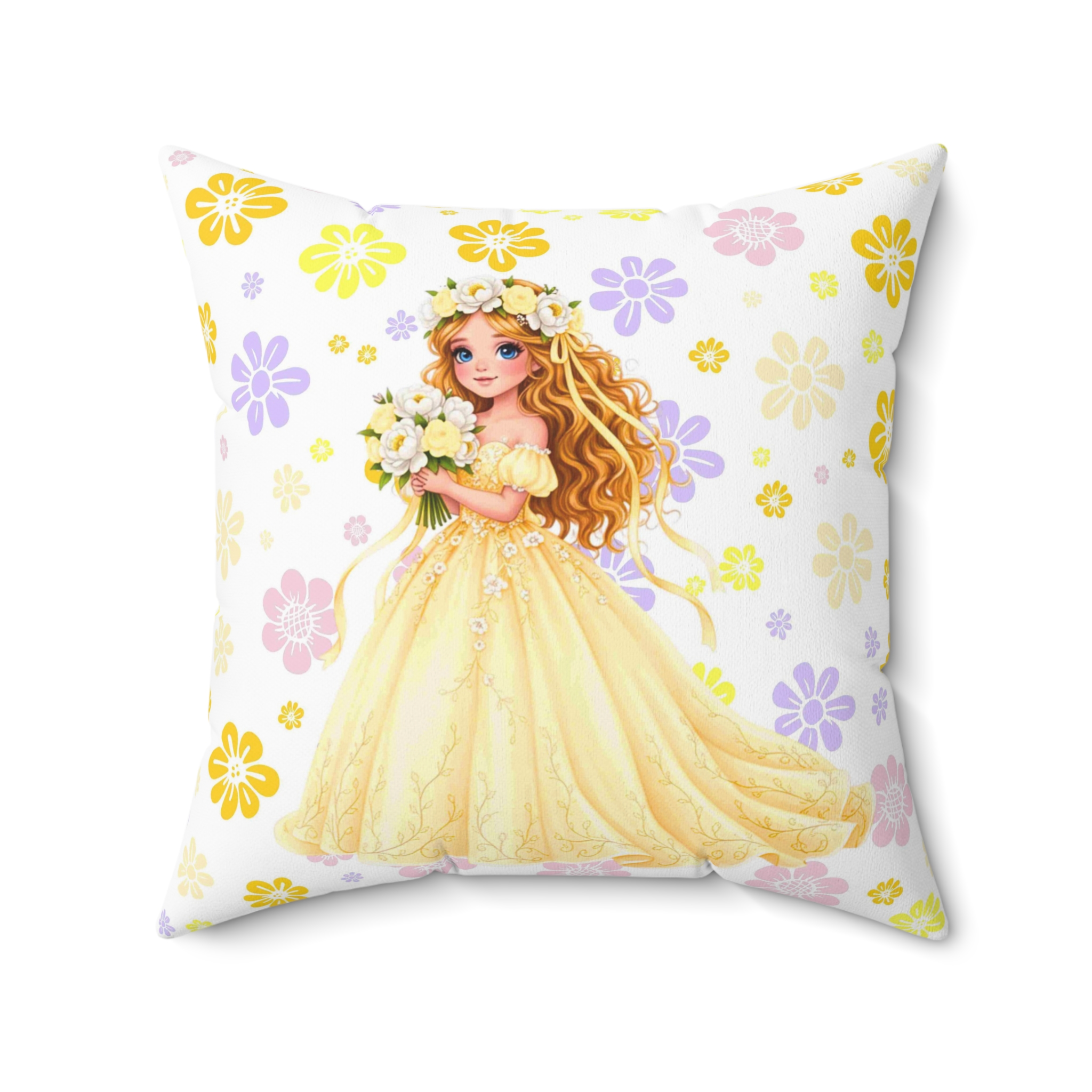 The Princess Collection Yellow Gown Throw Pillow— Yellow Gown Decorative Couch Cushion for Girls’ Room product thumbnail image The Princess Collection Yellow Gown Throw Pillow— Yellow Gown Decorative Couch Cushion for Girls’ Room product thumbnail image