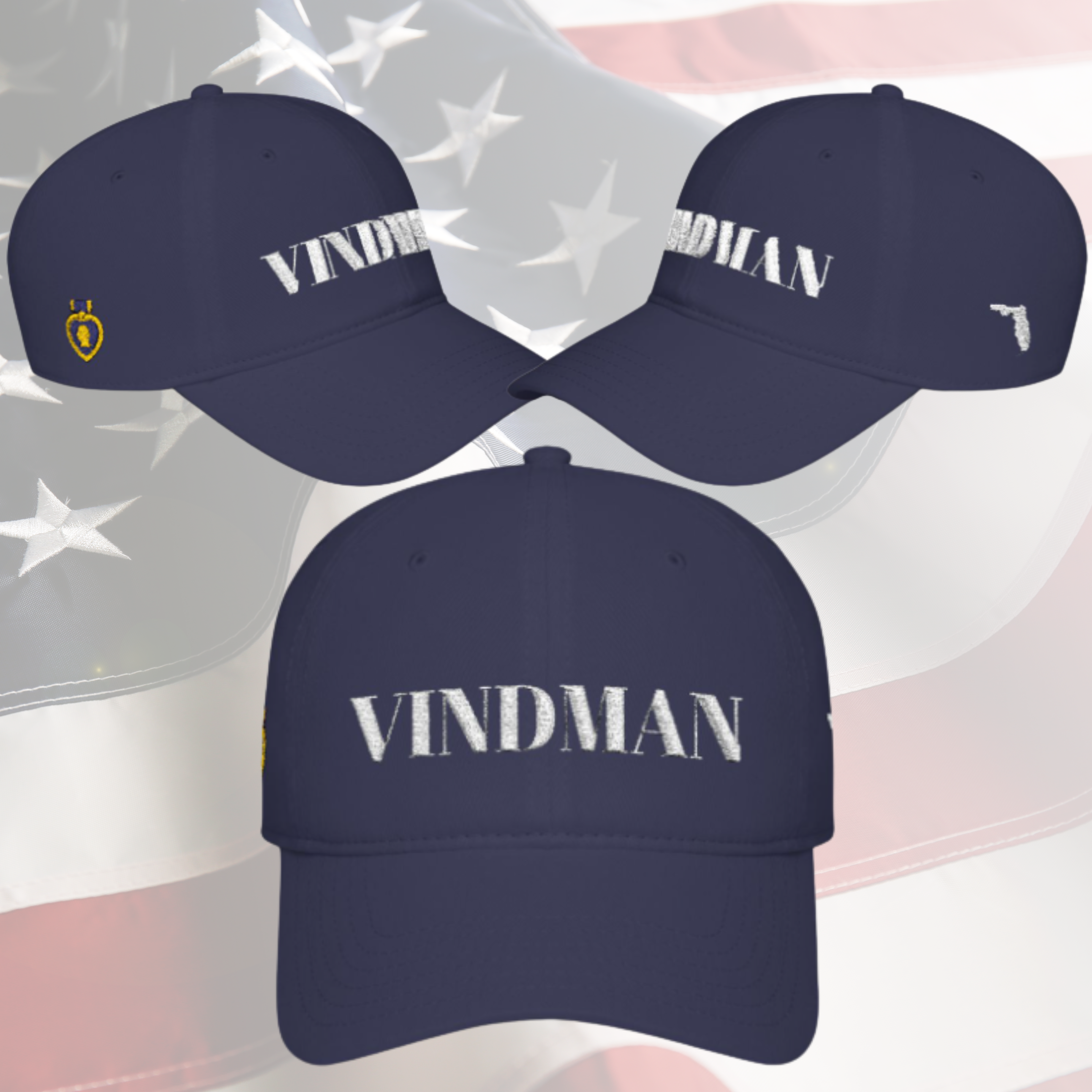 Vindman Three Side Embroidered Baseball Cap — Low Profile product thumbnail image Vindman Three Side Embroidered Baseball Cap — Low Profile product thumbnail image