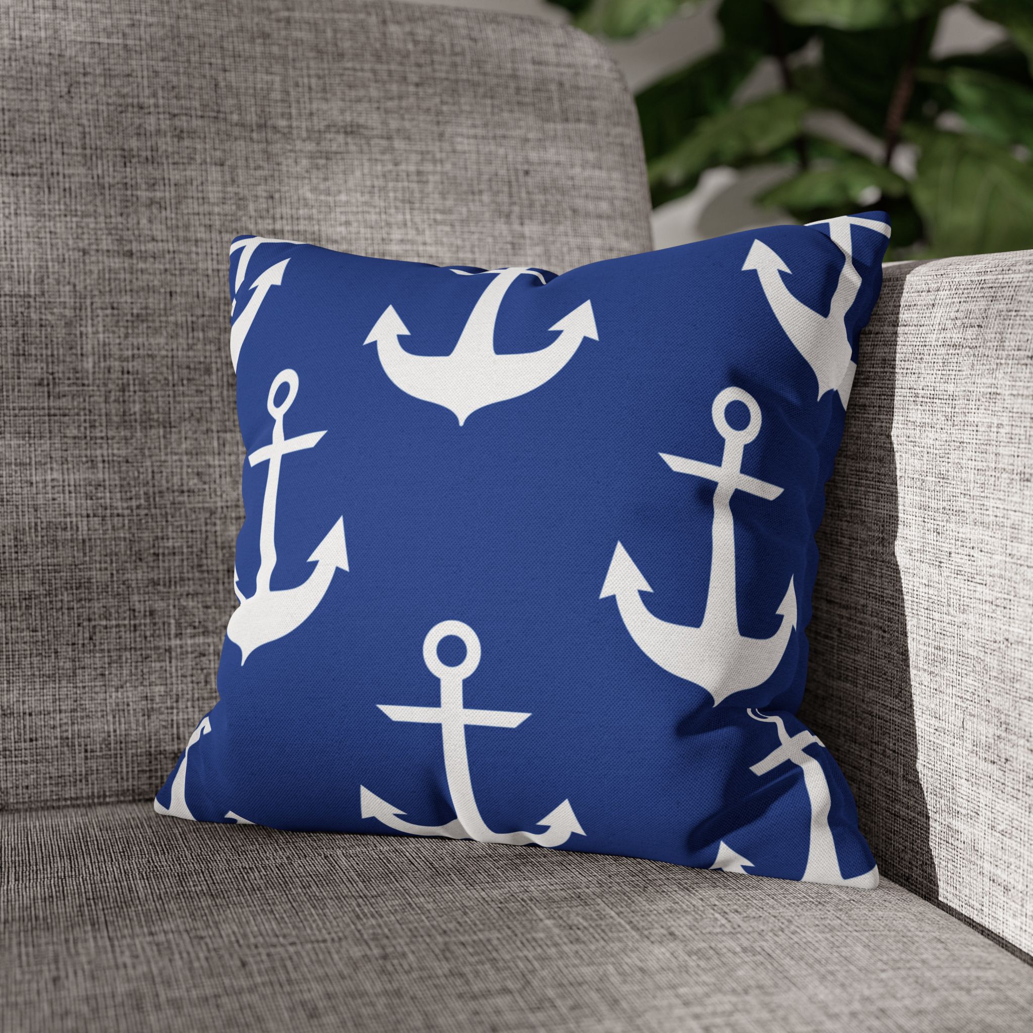 Nautical Deep Blue Anchor Accent Pillows, 4 sizes product thumbnail image Nautical Deep Blue Anchor Accent Pillows, 4 sizes product thumbnail image