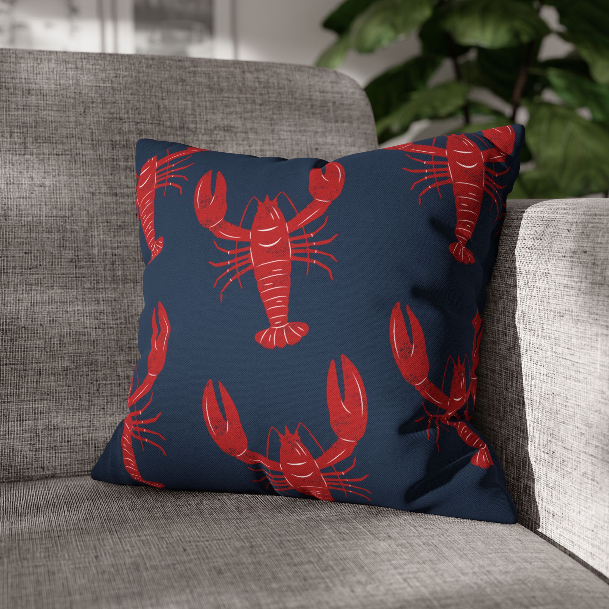 Red &amp; Blue Lobster Coastal Cottage Pillows, 4 sizes product thumbnail image