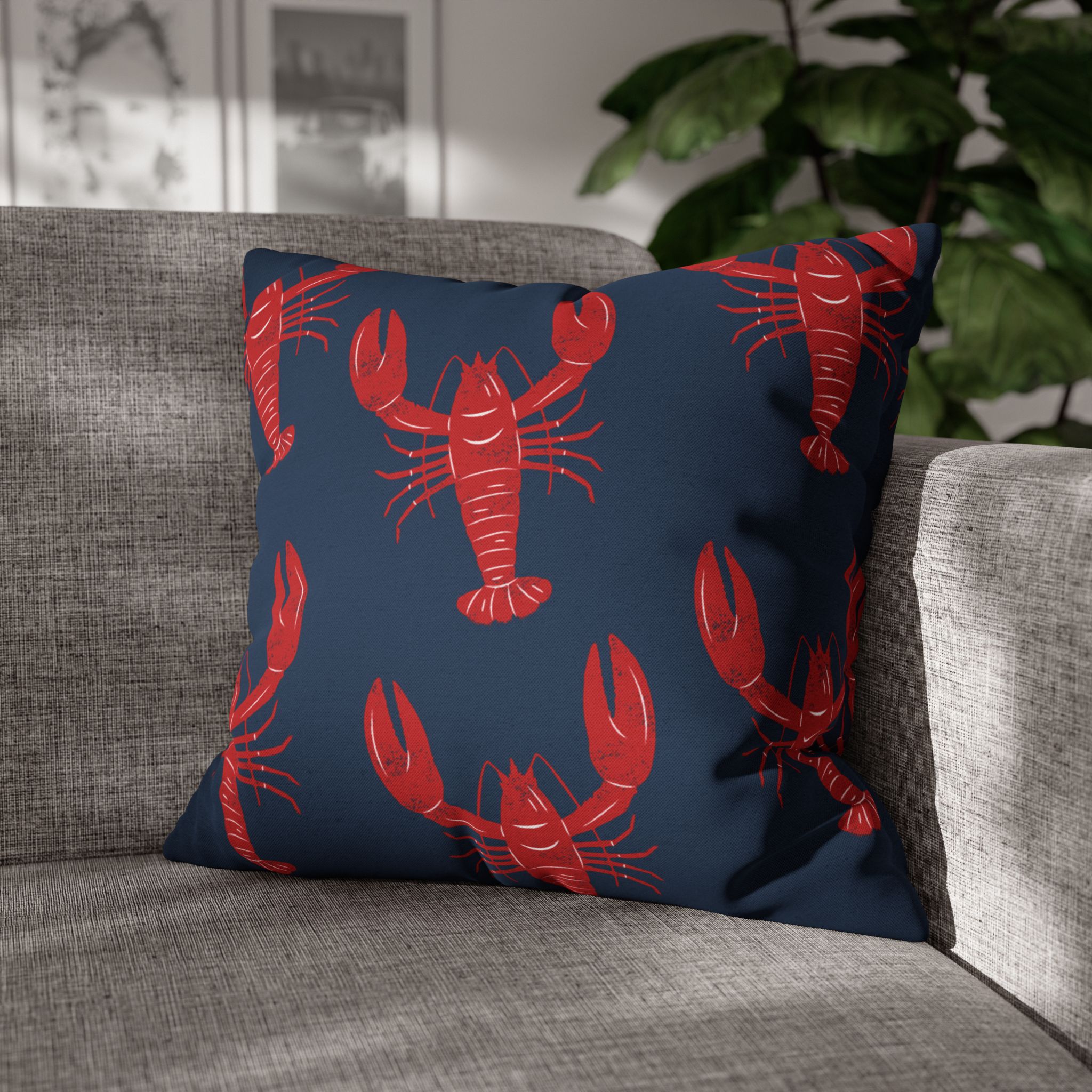 Red & Blue Lobster Coastal Cottage Pillows, 4 sizes product thumbnail image Red & Blue Lobster Coastal Cottage Pillows, 4 sizes product thumbnail image