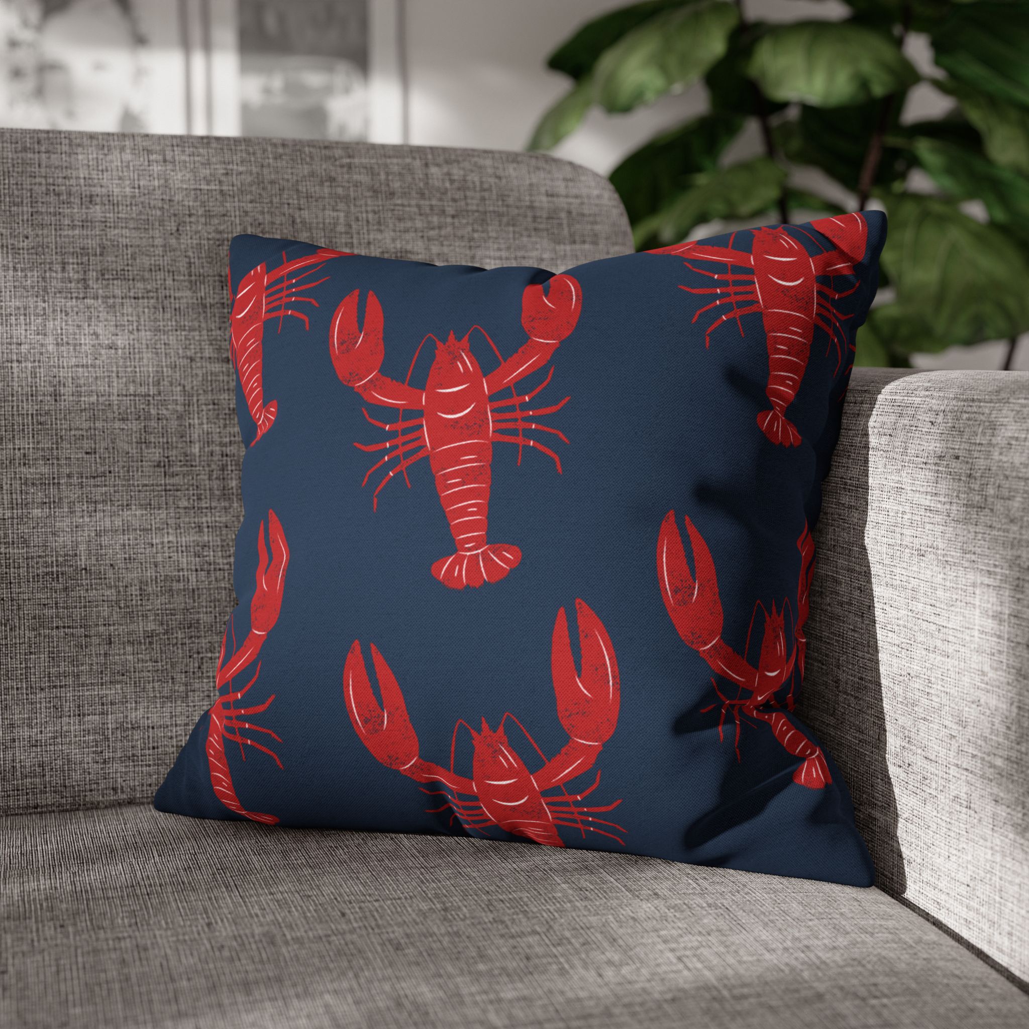 Red &amp; Blue Lobster Coastal Cottage Pillows, 4 sizes product thumbnail image