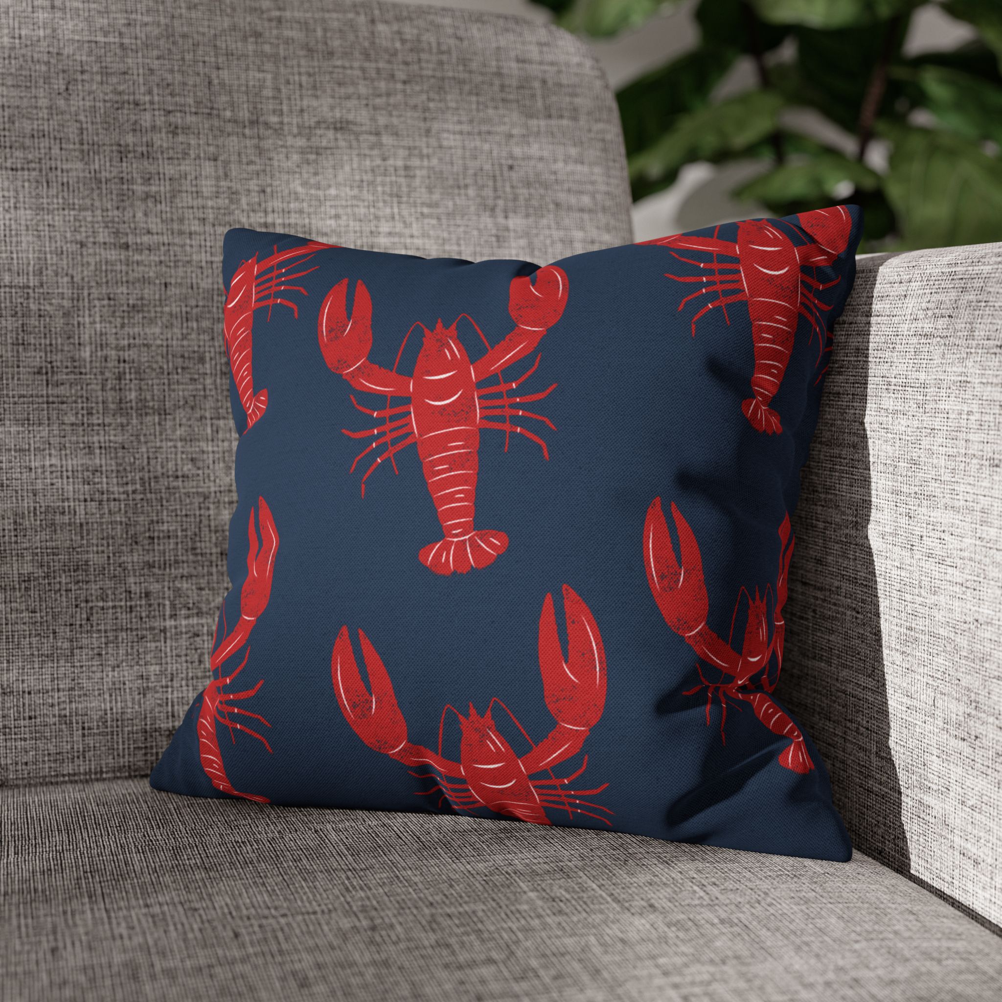 Red &amp; Blue Lobster Coastal Cottage Pillows, 4 sizes product thumbnail image