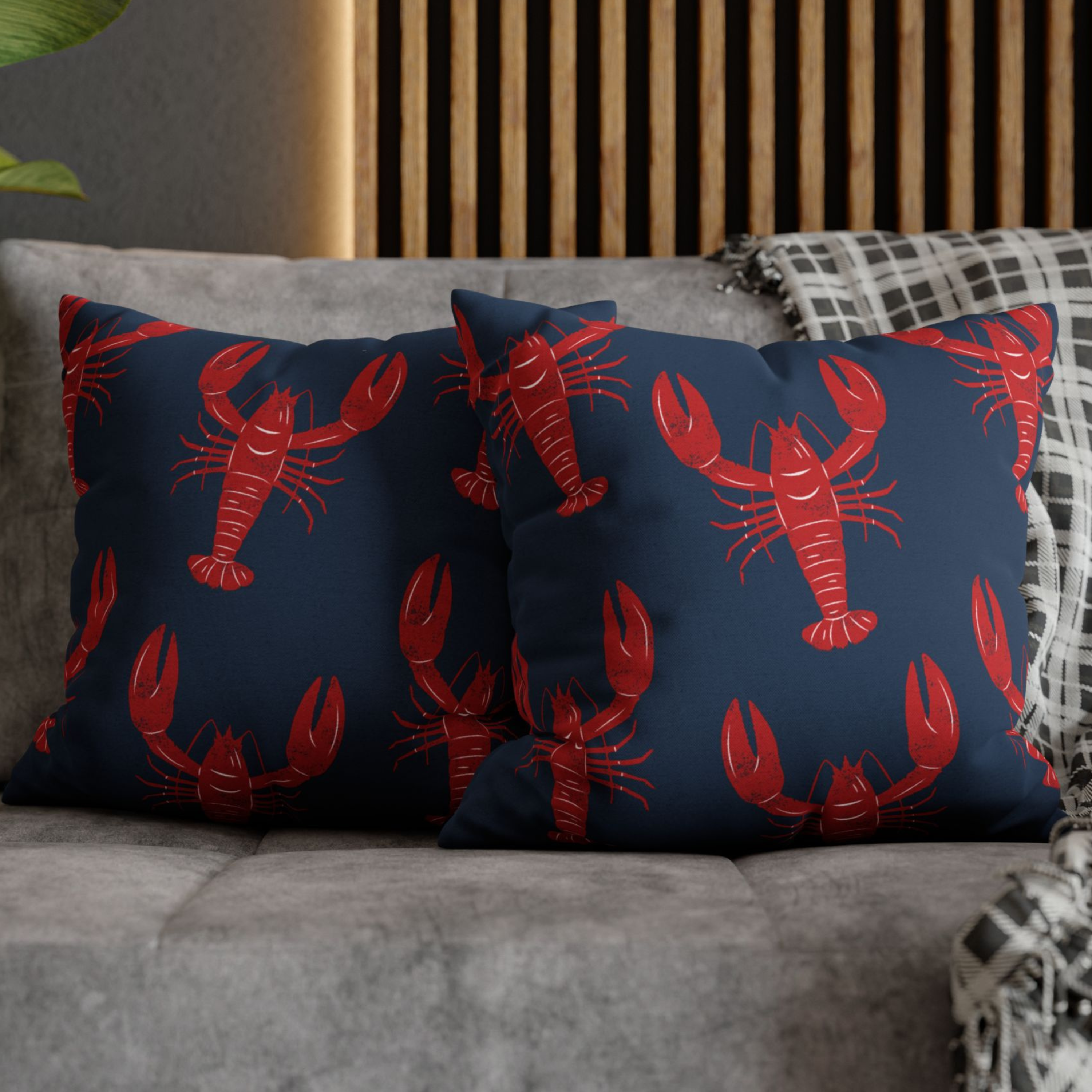 Red & Blue Lobster Coastal Cottage Pillows, 4 sizes product thumbnail image Red & Blue Lobster Coastal Cottage Pillows, 4 sizes product thumbnail image