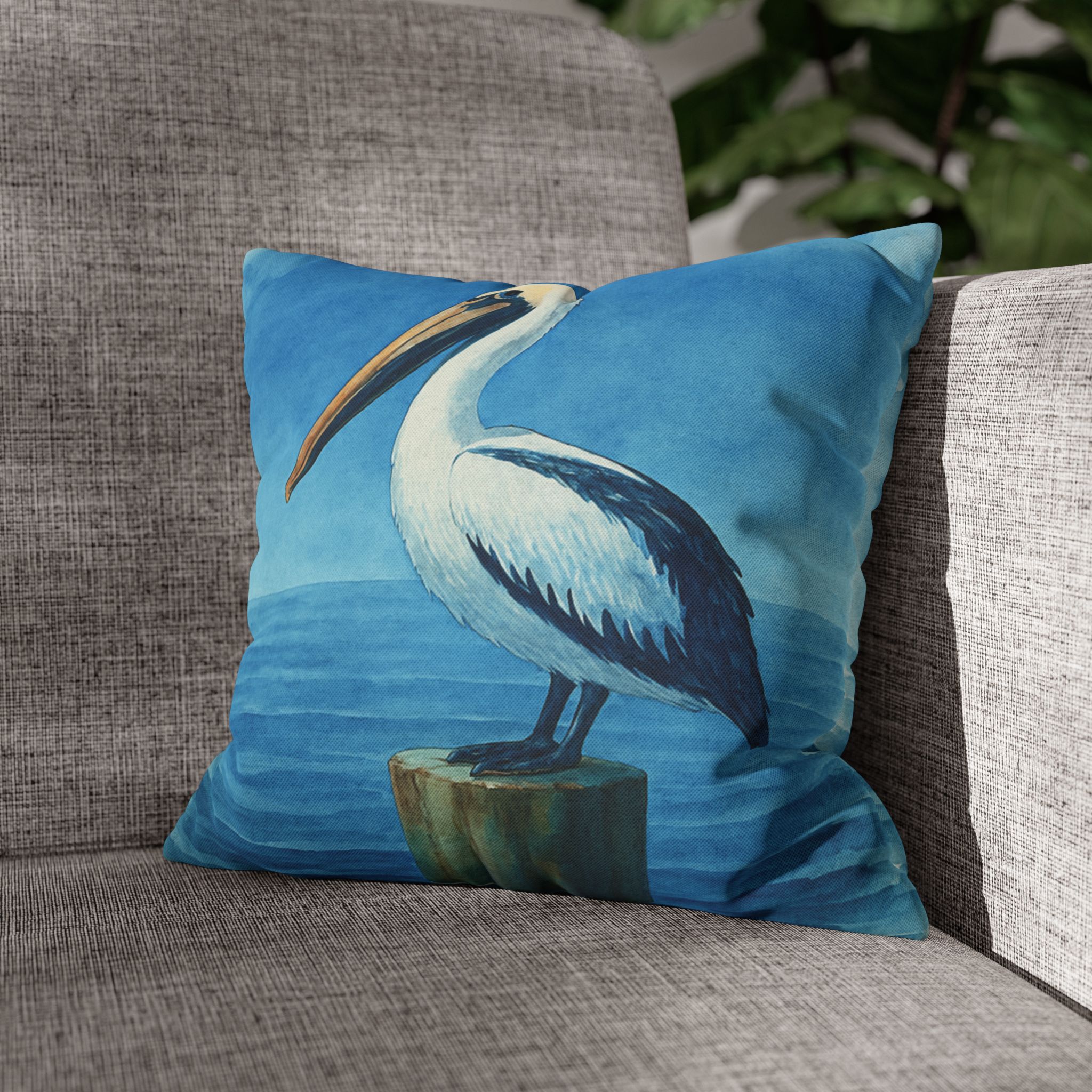 Coastal Watercolor Pelican Accent Pillows, 4 sizes product thumbnail image