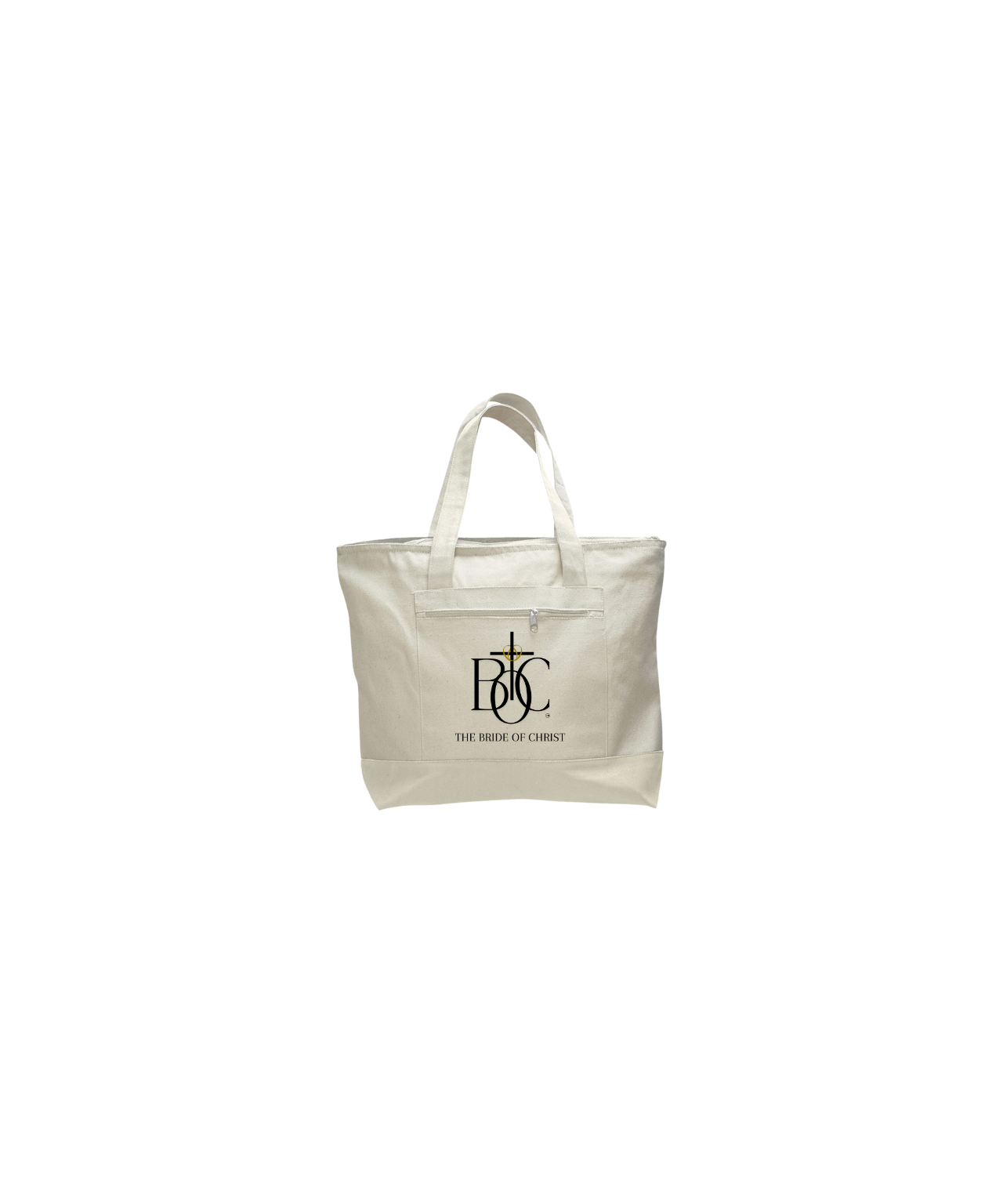 Canvas Zippered Tote Bag - TBOC LOGO