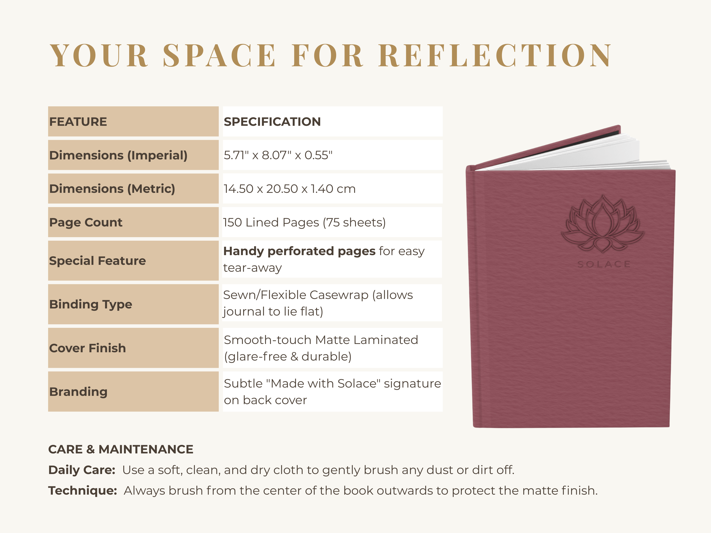 3D Visual Emboss Hardcover Journal, Lotus Flower Lined Notebook, Plum A5 Journal with Perforated Pages, Mindful Gift for Writers product thumbnail image 3D Visual Emboss Hardcover Journal, Lotus Flower Lined Notebook, Plum A5 Journal with Perforated Pages, Mindful Gift for Writers product thumbnail image