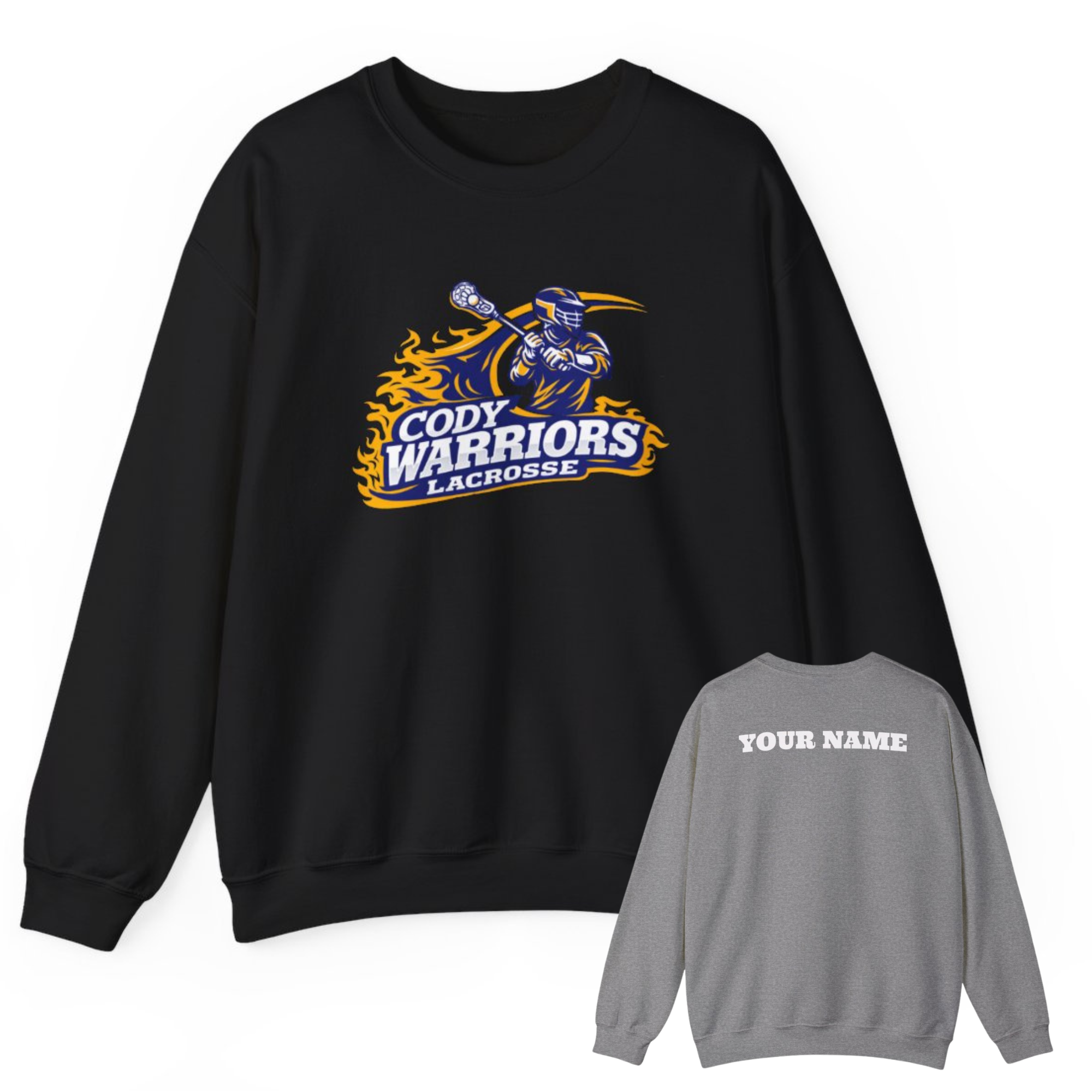 Crewneck Sweatshirt Cody Warriors Lacrosse — Personalization Available product thumbnail image Crewneck Sweatshirt Cody Warriors Lacrosse — Personalization Available product thumbnail image