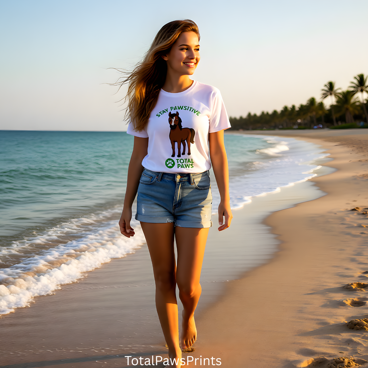 🐴 Stay Pawsitive – Thoroughbred Edition T-Shirt | Gildan 64000 Unisex Softstyle Tee product thumbnail image