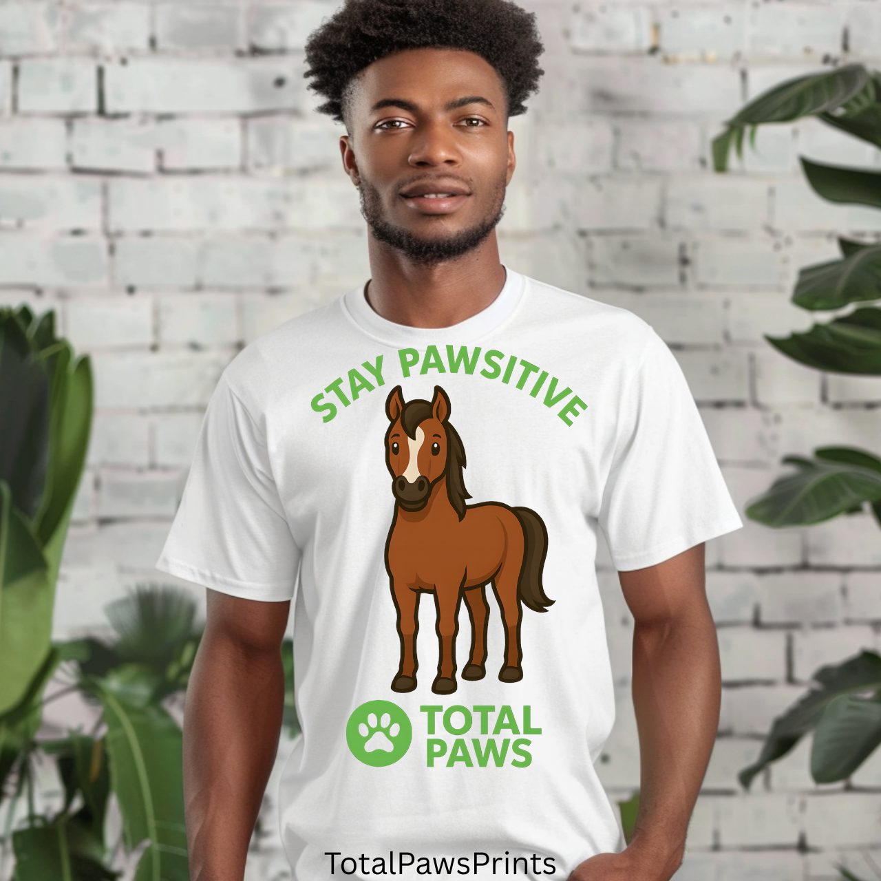 🐴 Stay Pawsitive – Thoroughbred Edition T-Shirt | Gildan 64000 Unisex Softstyle Tee