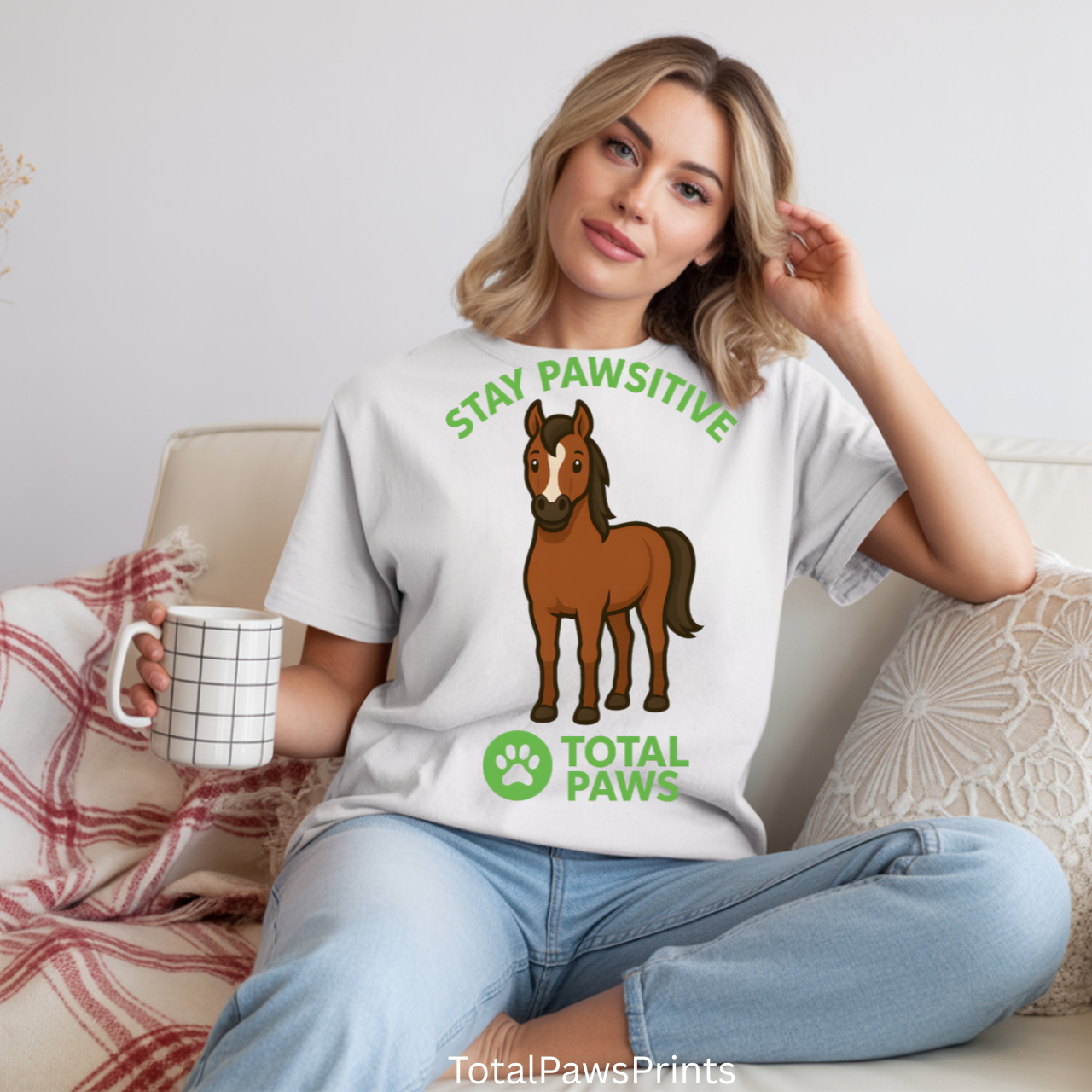 🐴 Stay Pawsitive – Thoroughbred Edition T-Shirt | Gildan 64000 Unisex Softstyle Tee product thumbnail image 🐴 Stay Pawsitive – Thoroughbred Edition T-Shirt | Gildan 64000 Unisex Softstyle Tee product thumbnail image