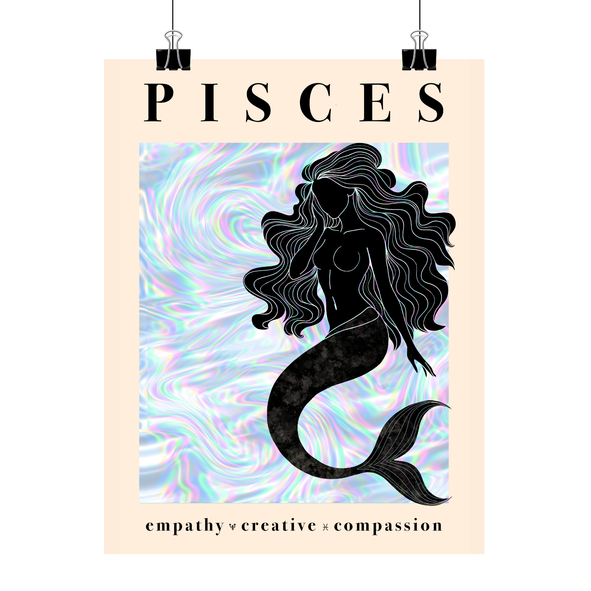 Pisces Zodiac Poster - Mermaid Astrology Art Print product thumbnail image Pisces Zodiac Poster - Mermaid Astrology Art Print product thumbnail image