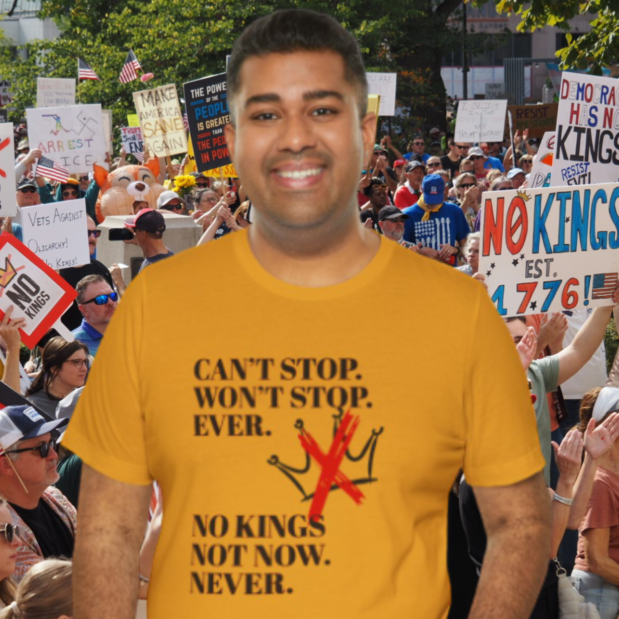 No Kings! Tee — Protest Shirt product thumbnail image No Kings! Tee — Protest Shirt product thumbnail image