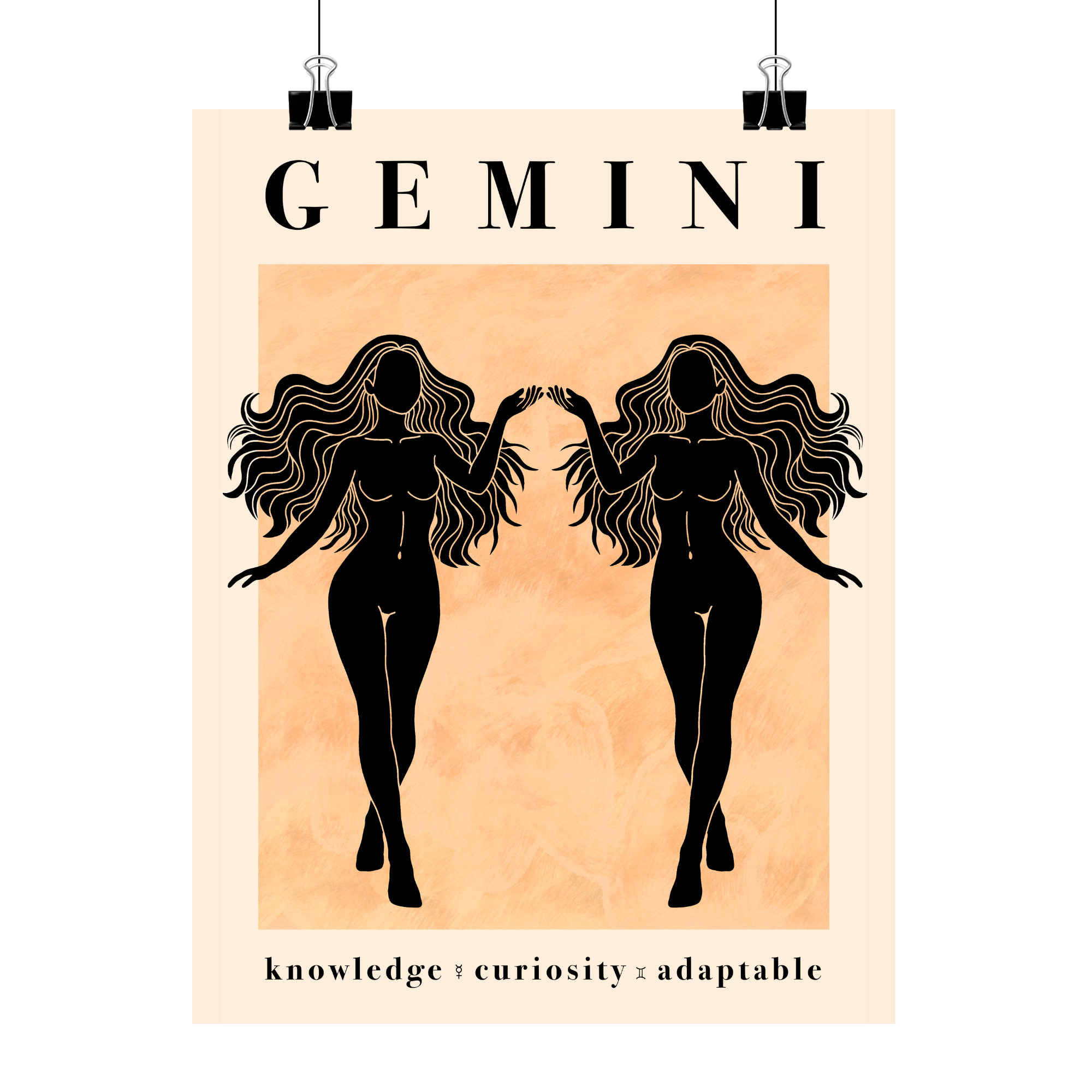Gemini Zodiac Poster - Astrology Art Print 
