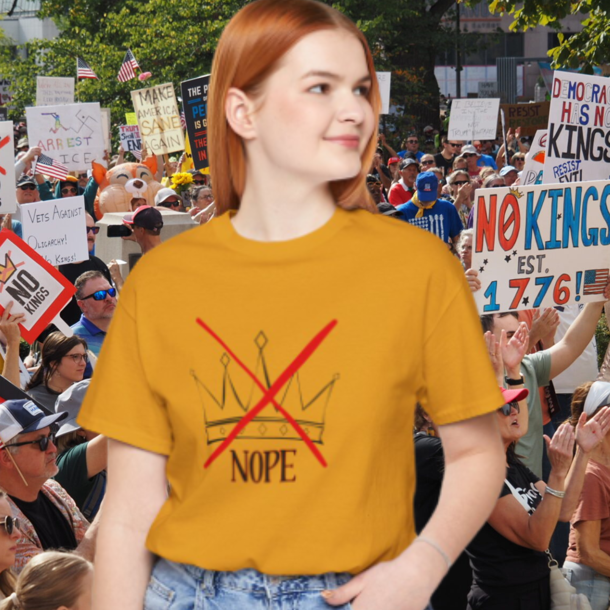 No Kings! Tee — Protest Shirt product thumbnail image No Kings! Tee — Protest Shirt product thumbnail image