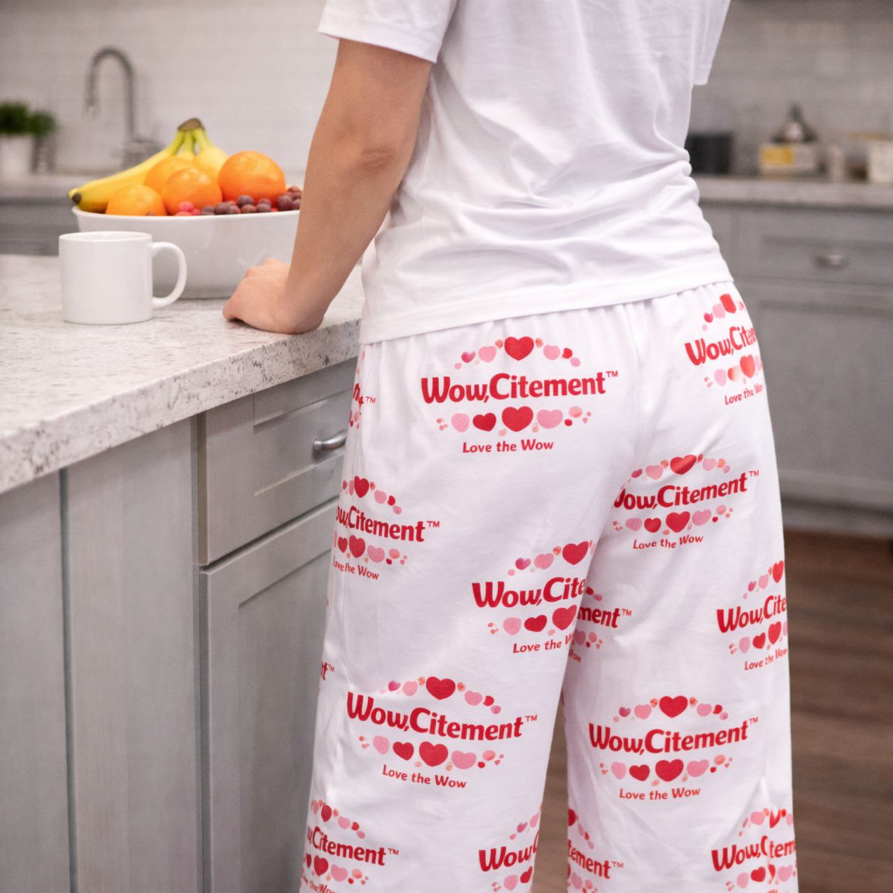 Love the Wow™ – AOP Silky Satin Women’s Pajamas (White Base / Valentine Red Print)  | Romantic Loungewear Set | Perfect Valentine, Anniversary &amp; Bridal Gift product thumbnail image