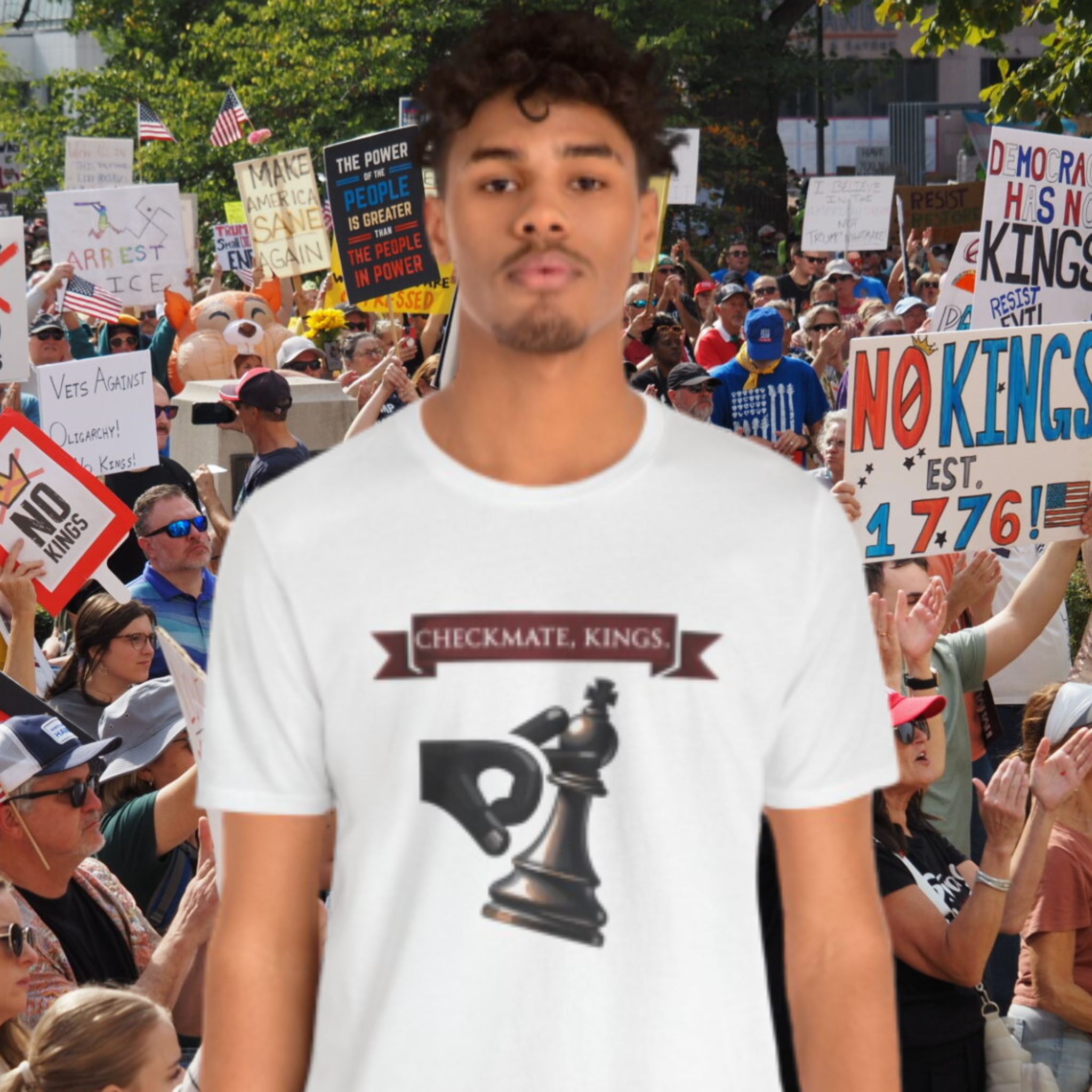 No Kings! Tee — Checkmate Kings! Protest Shirt product thumbnail image