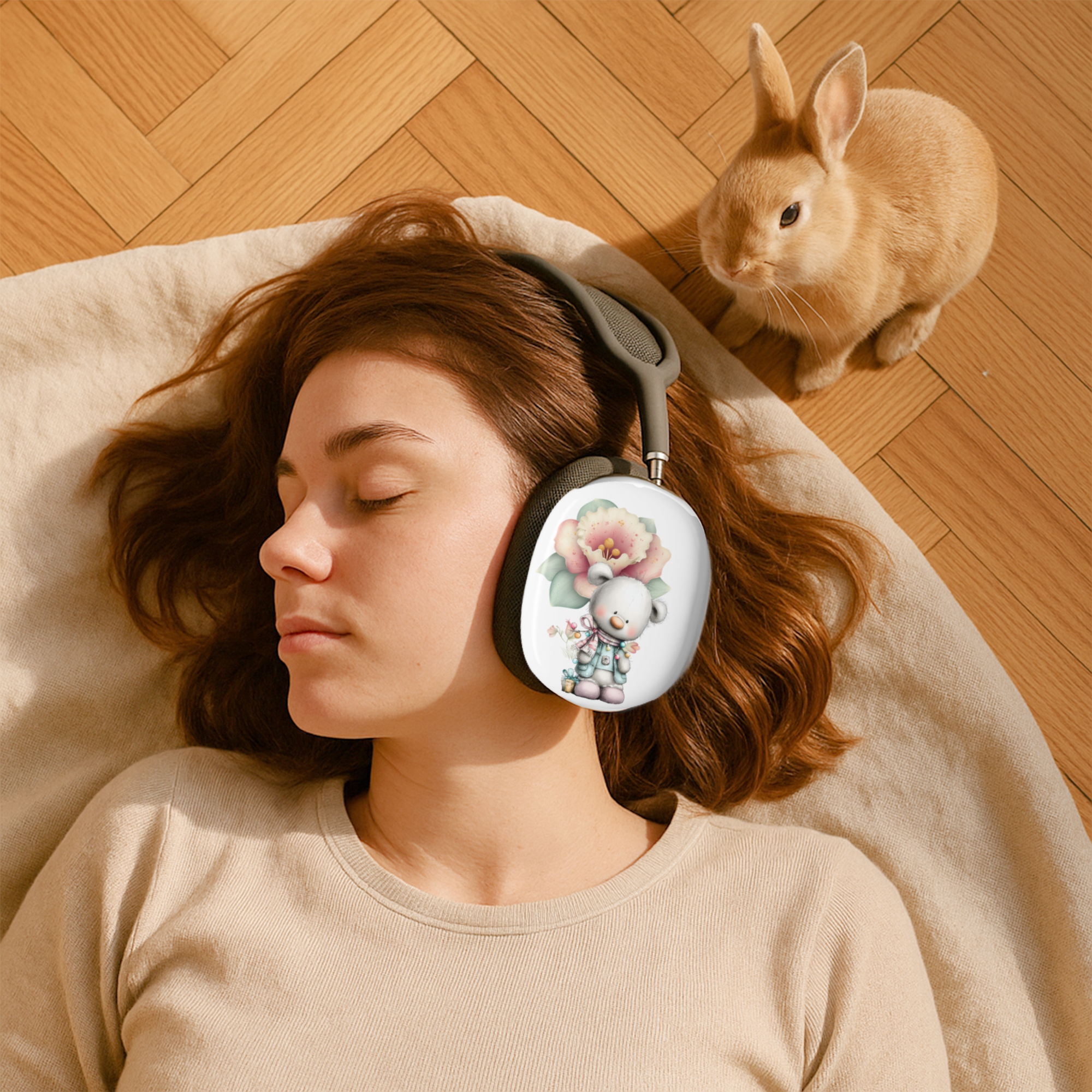 Snap-On AirPods Max Shell Case Cartoon Bear and Flower | Economy Shipping Included in USA product thumbnail image Snap-On AirPods Max Shell Case Cartoon Bear and Flower | Economy Shipping Included in USA product thumbnail image