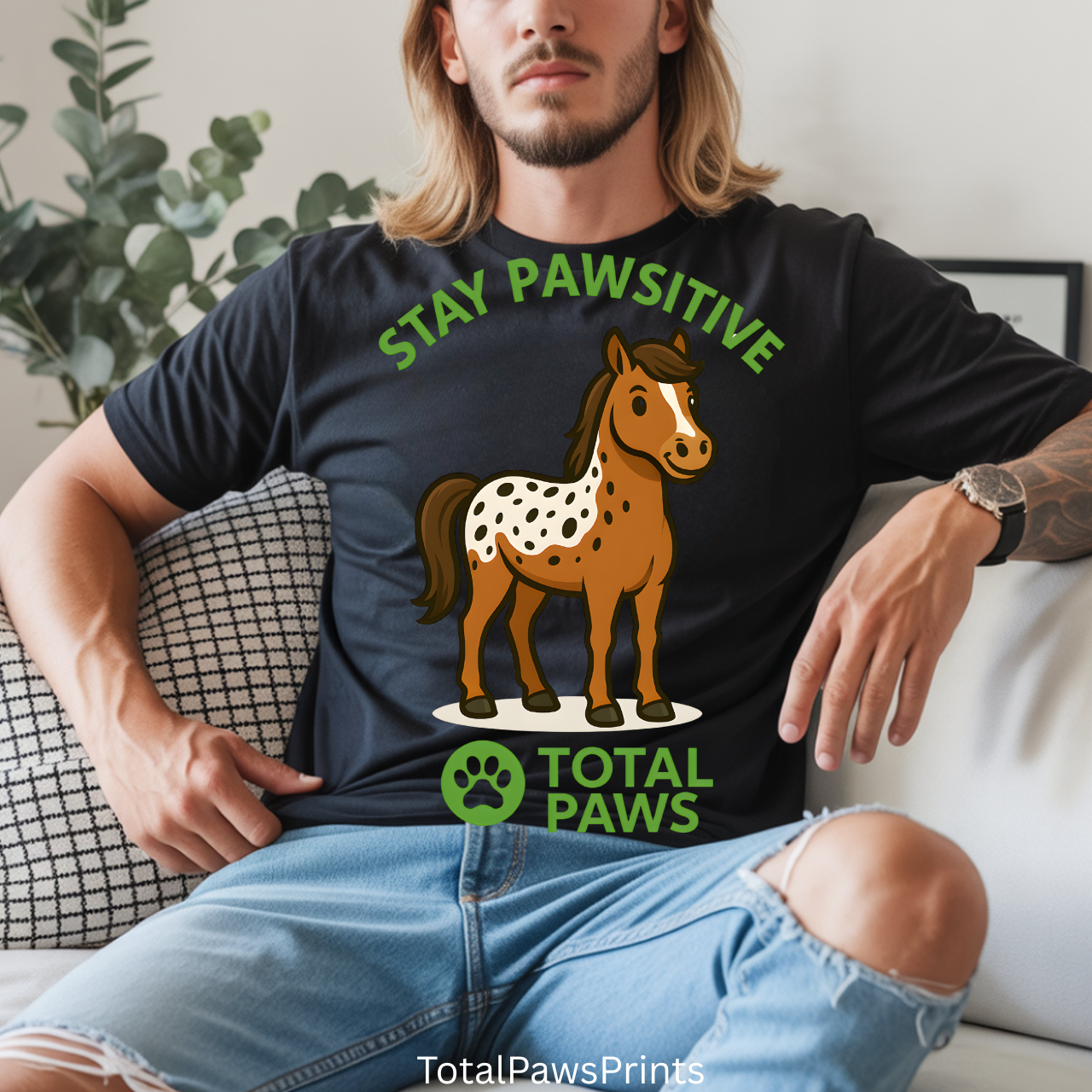 🐴 Stay Pawsitive – Appaloosa Edition T-Shirt | Gildan 64000 Unisex Softstyle Tee