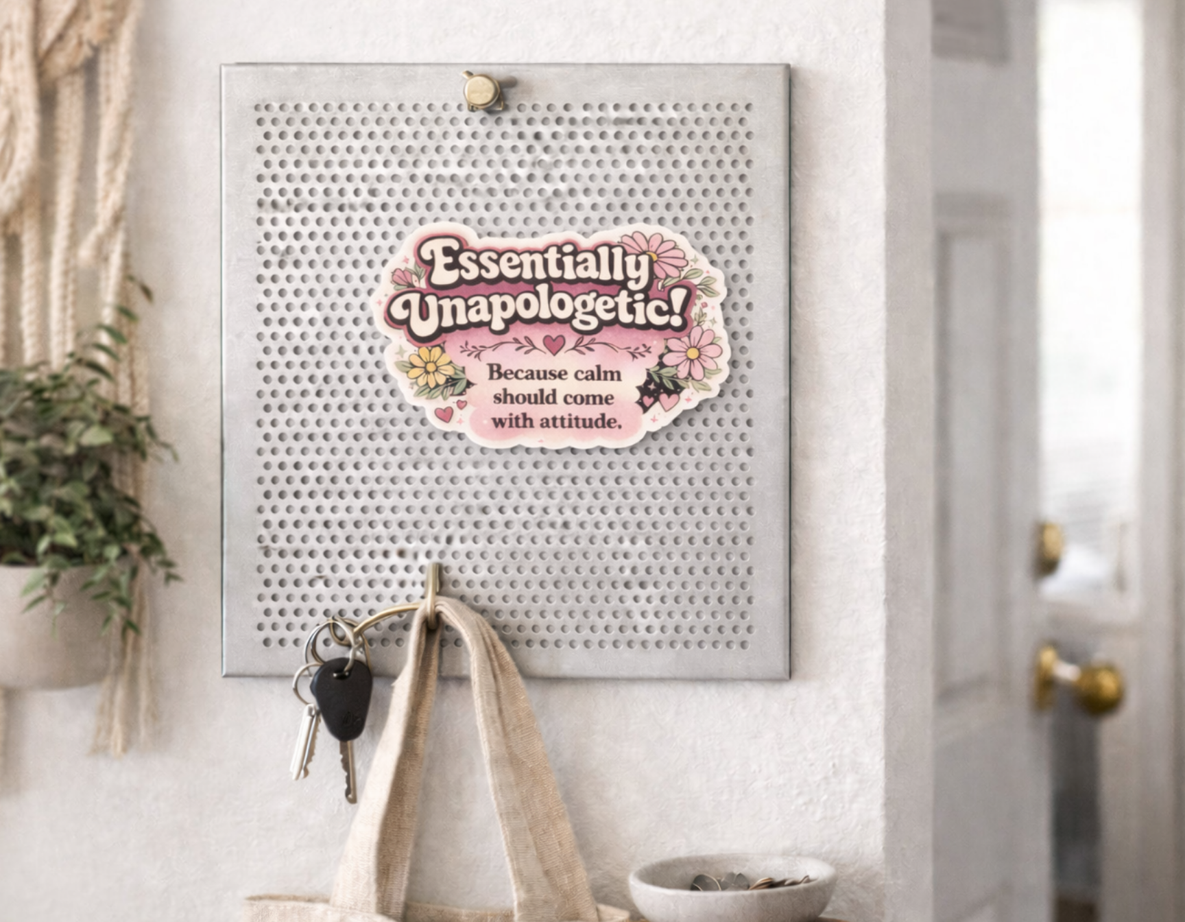 Essentially unapologetic Die-Cut Magnet — Floral Empowerment Quote Magnet product thumbnail image Essentially unapologetic Die-Cut Magnet — Floral Empowerment Quote Magnet product thumbnail image