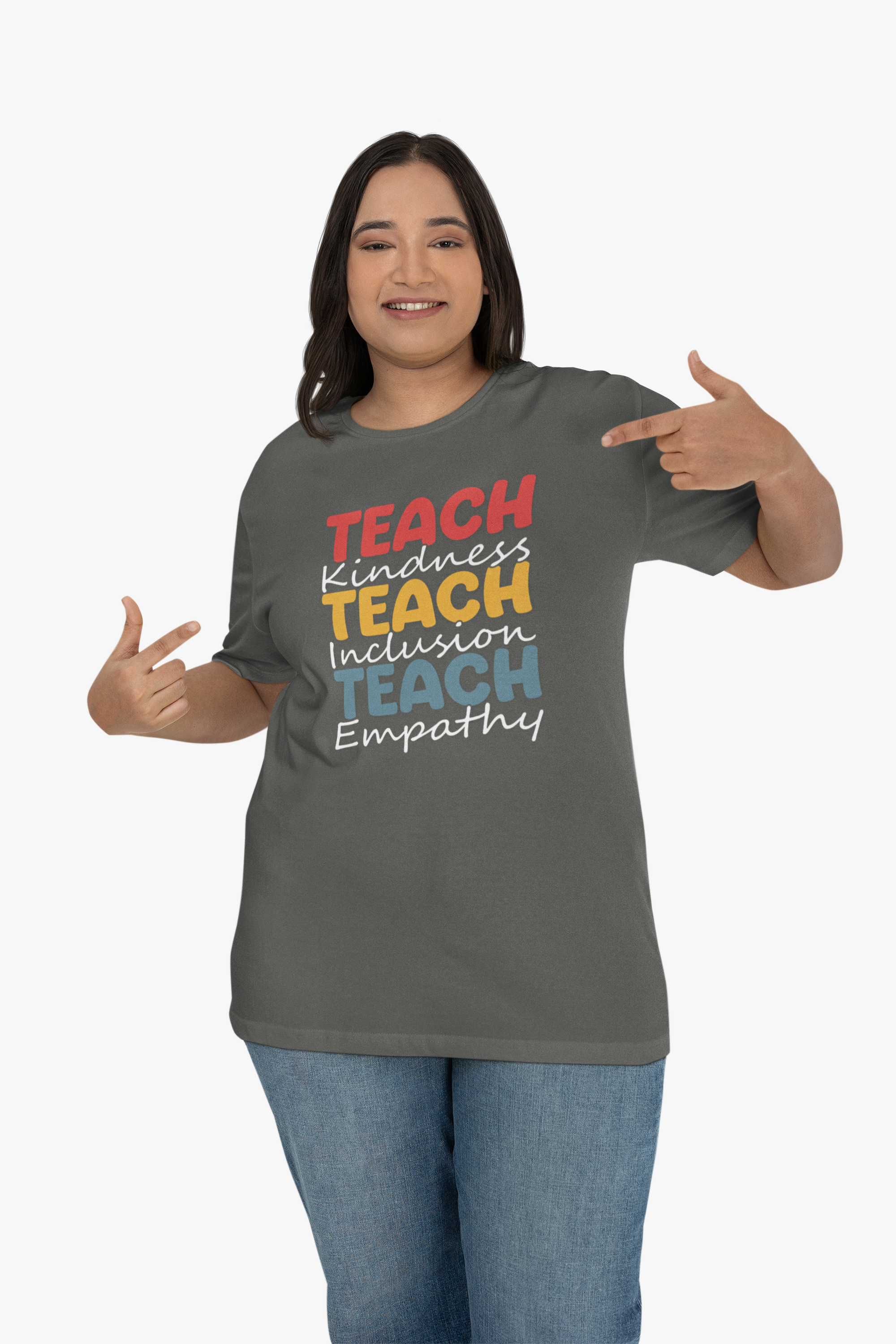 "Teach Kindness, Teach Inclusion, Teach Empathy" Comfort Colors Brand Tshirt product thumbnail image "Teach Kindness, Teach Inclusion, Teach Empathy" Comfort Colors Brand Tshirt product thumbnail image