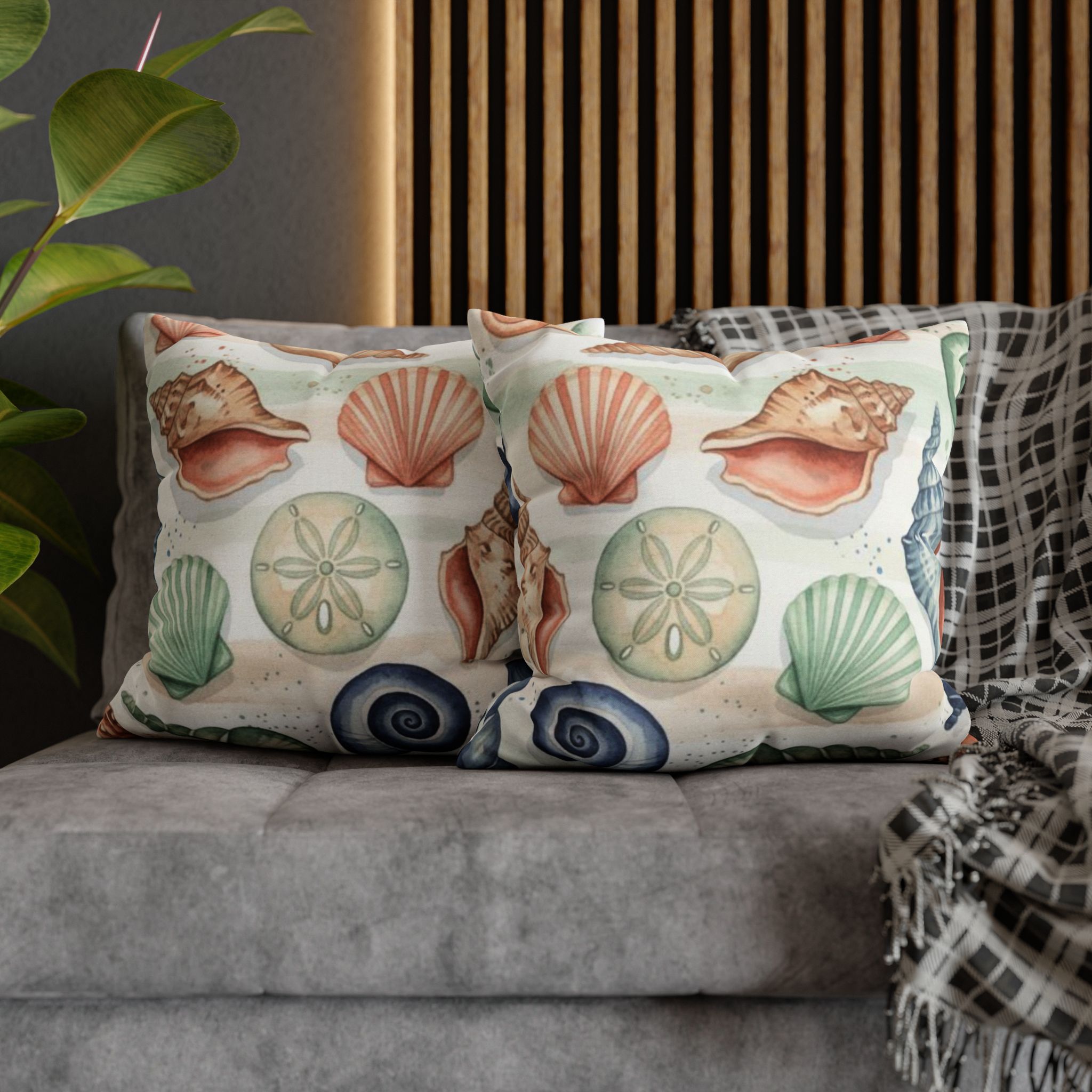 Seashells on the Seashore Accent Pillows, 4 sizes product thumbnail image Seashells on the Seashore Accent Pillows, 4 sizes product thumbnail image