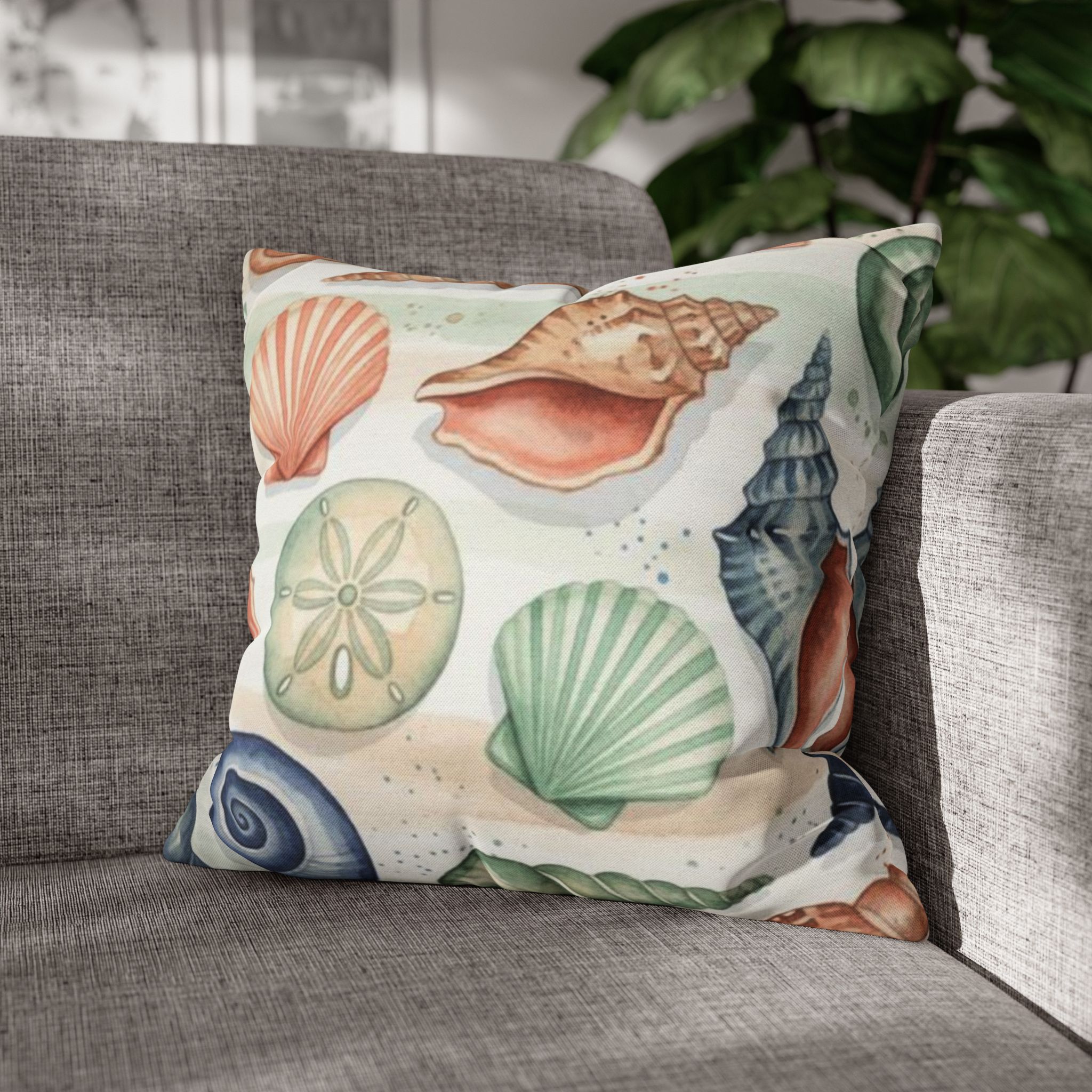 Seashells on the Seashore Accent Pillows, 4 sizes product thumbnail image Seashells on the Seashore Accent Pillows, 4 sizes product thumbnail image