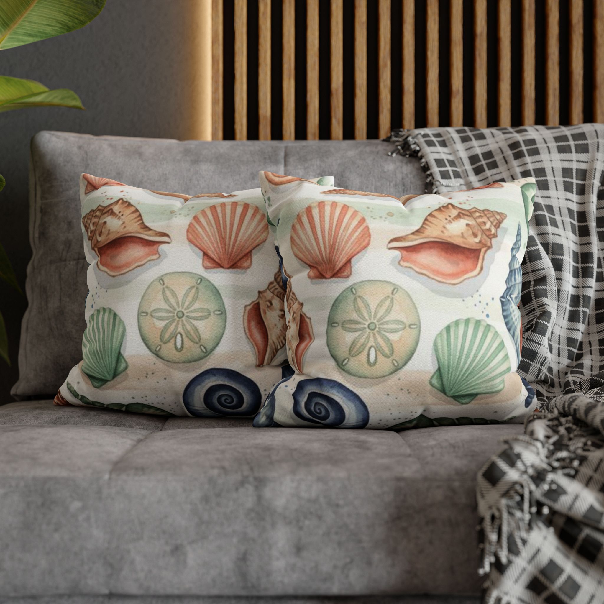 Seashells on the Seashore Accent Pillows, 4 sizes product thumbnail image Seashells on the Seashore Accent Pillows, 4 sizes product thumbnail image