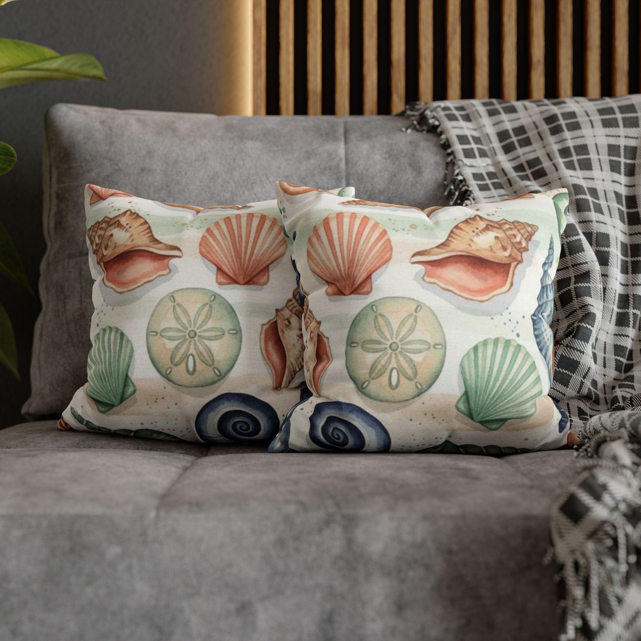 Seashells on the Seashore Accent Pillows, 4 sizes product thumbnail image Seashells on the Seashore Accent Pillows, 4 sizes product thumbnail image