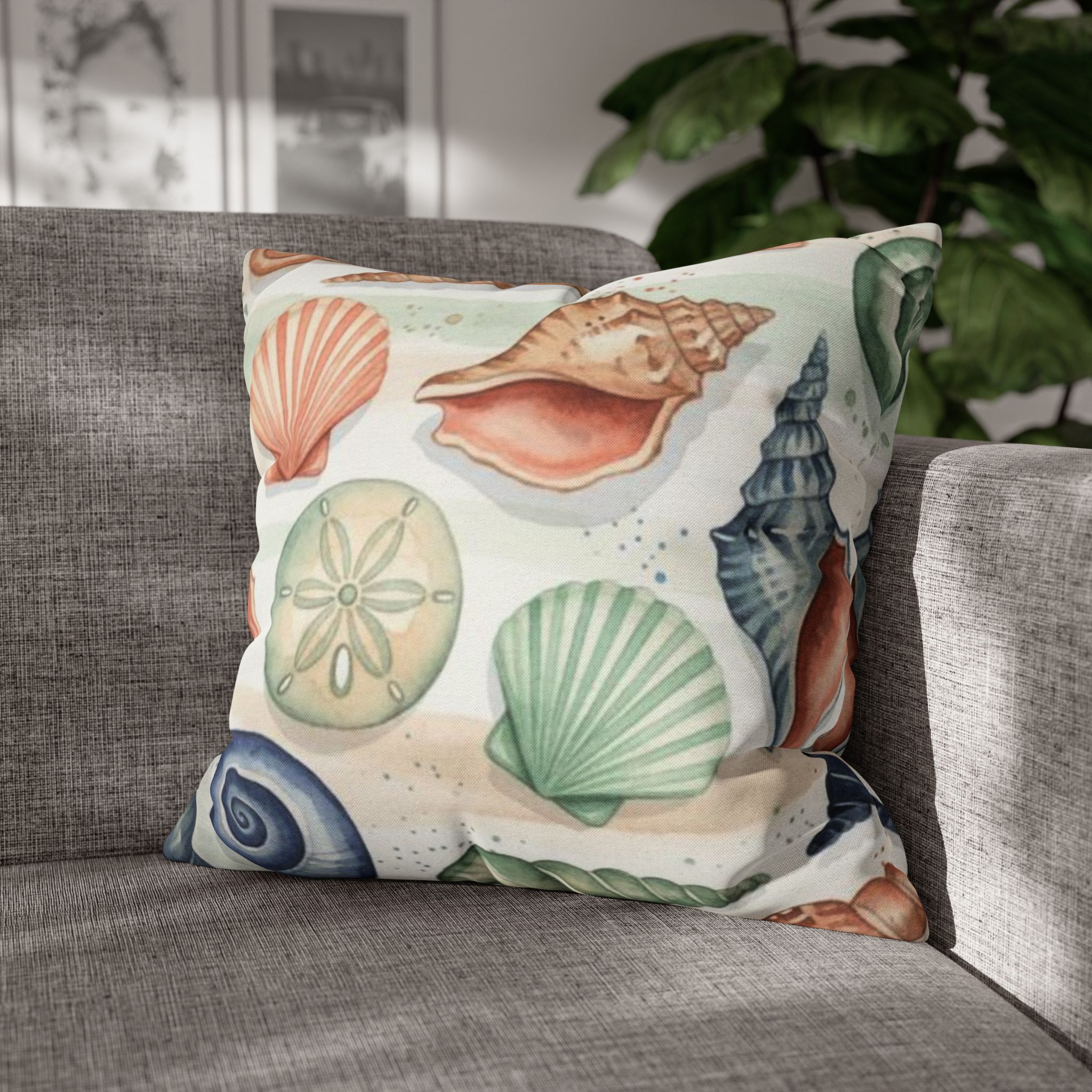 Seashells on the Seashore Accent Pillows, 4 sizes product thumbnail image Seashells on the Seashore Accent Pillows, 4 sizes product thumbnail image