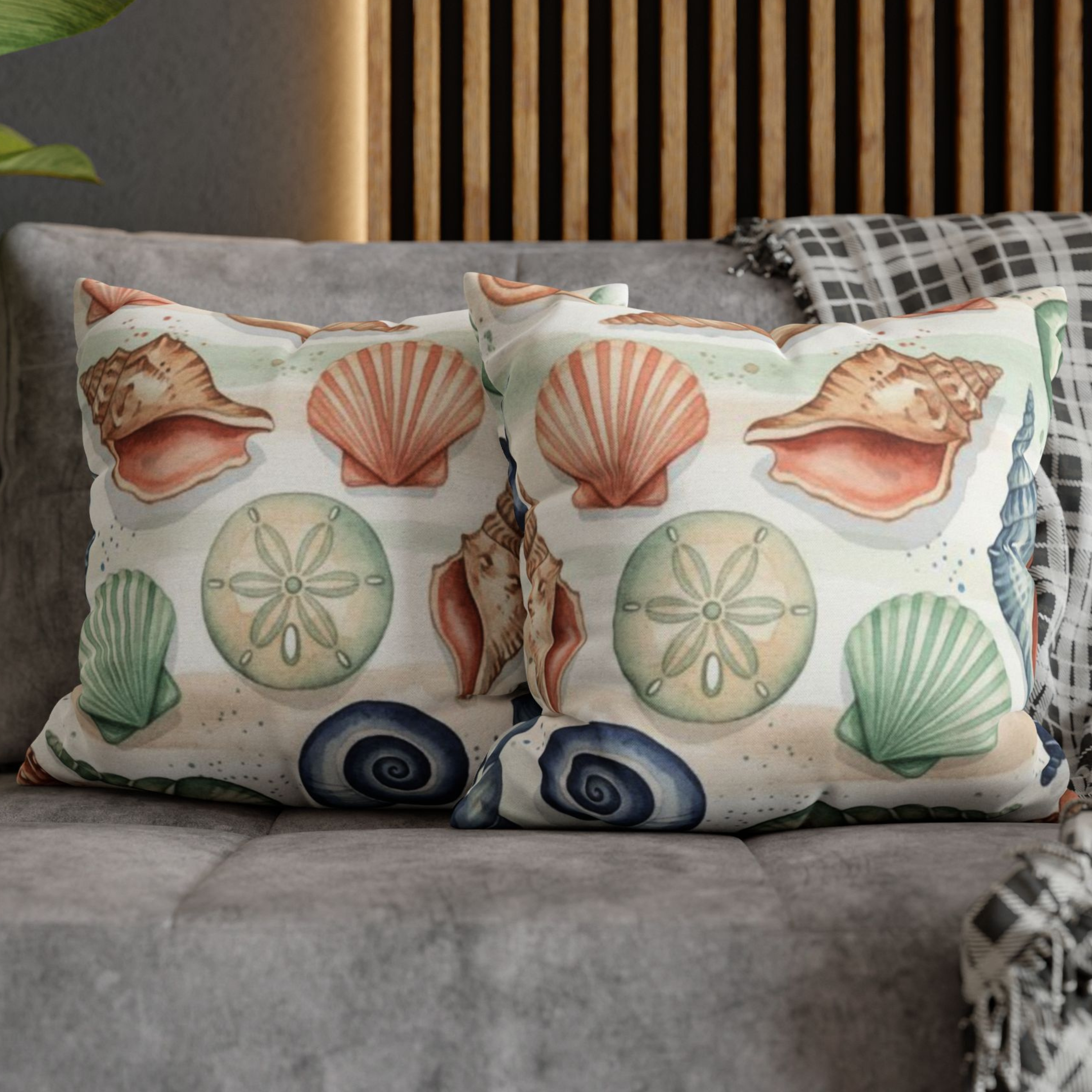 Seashells on the Seashore Accent Pillows, 4 sizes product thumbnail image Seashells on the Seashore Accent Pillows, 4 sizes product thumbnail image