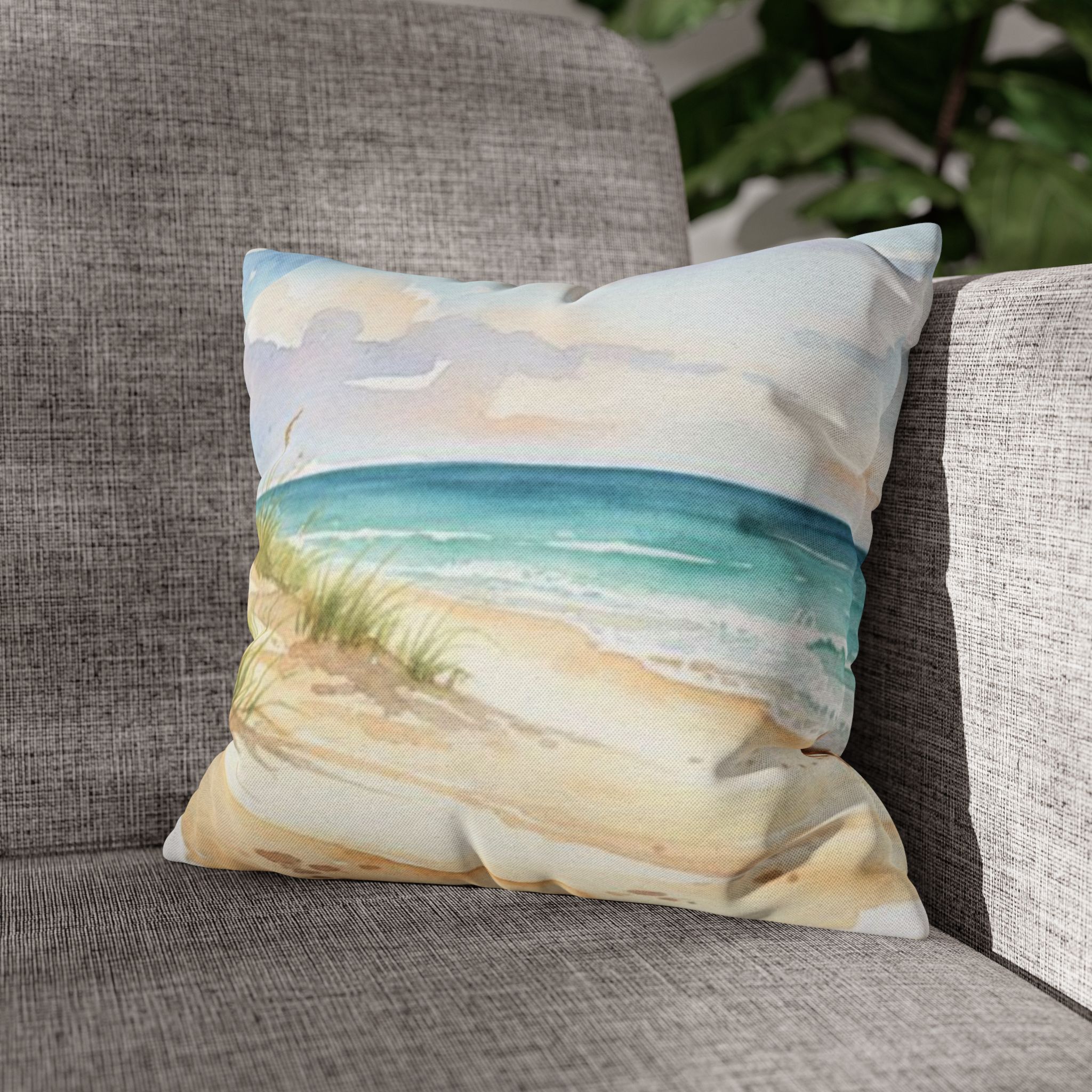 Watercolor Beach Day Accent Pillows, 4 sizes product thumbnail image