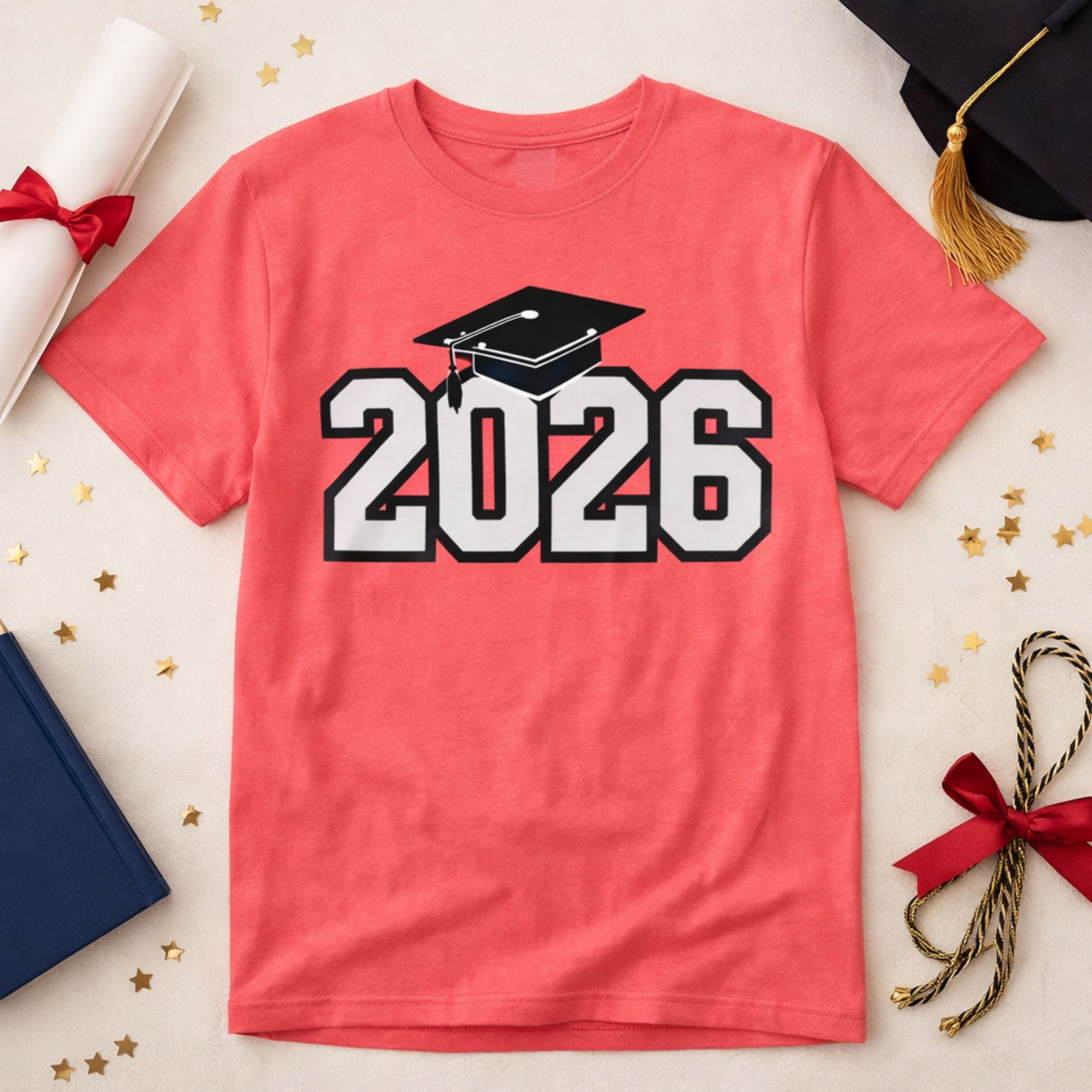Class of 2026 Graduation T-Shirt — Senior Tee with Cap Graphic product thumbnail image Class of 2026 Graduation T-Shirt — Senior Tee with Cap Graphic product thumbnail image