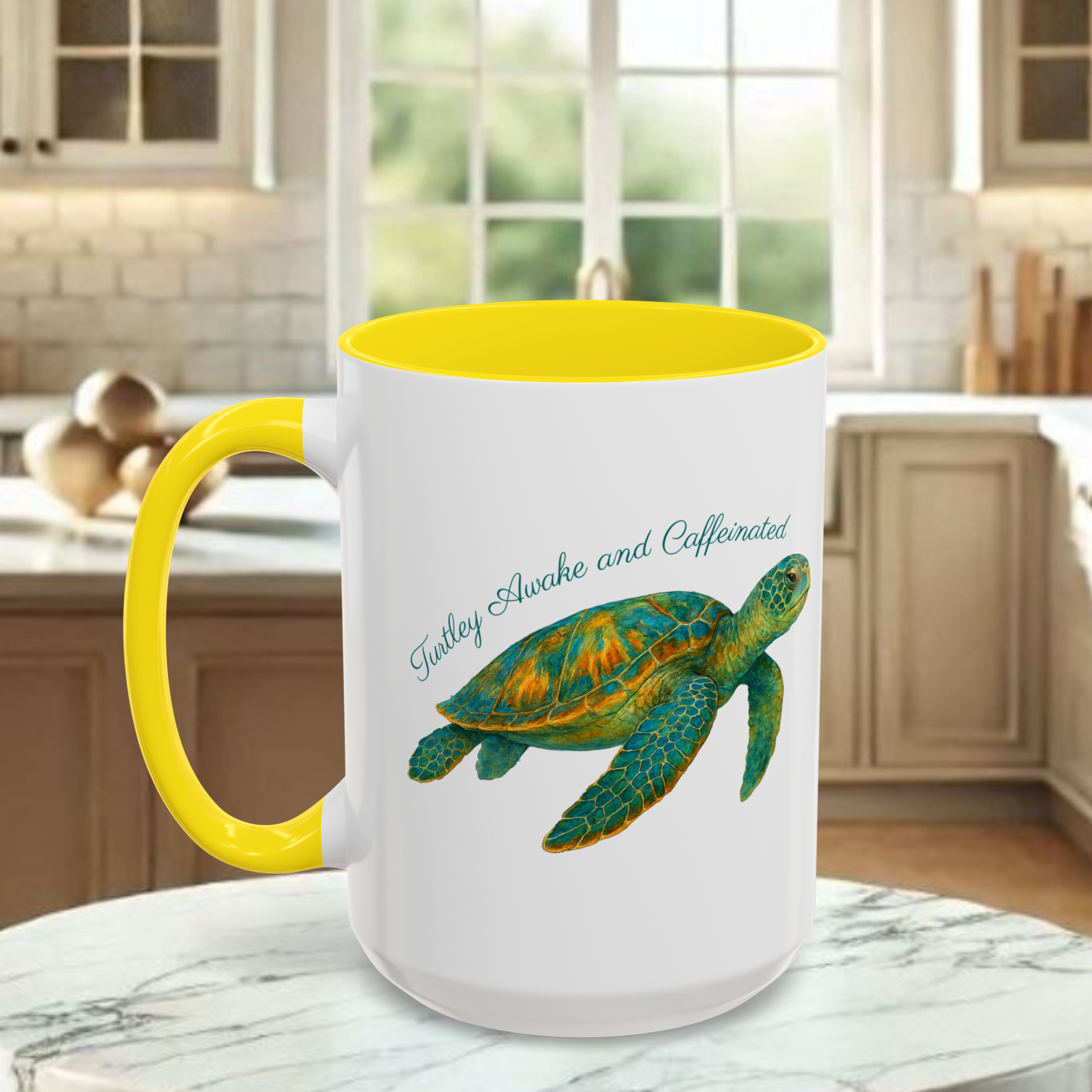 Turtley Awake and Caffeinated Coffee Mug (11, 15oz) product thumbnail image Turtley Awake and Caffeinated Coffee Mug (11, 15oz) product thumbnail image