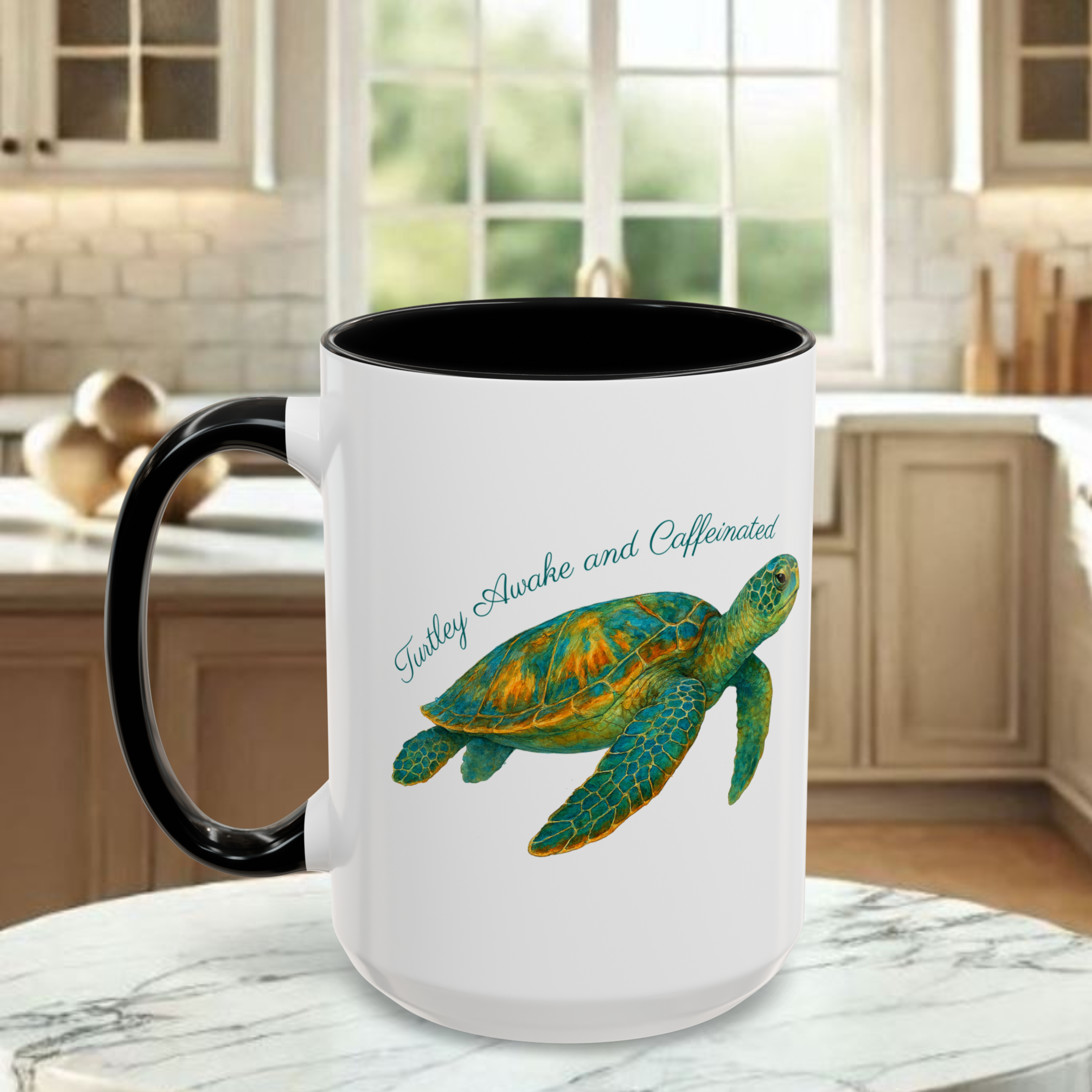 Turtley Awake and Caffeinated Coffee Mug (11, 15oz) product thumbnail image Turtley Awake and Caffeinated Coffee Mug (11, 15oz) product thumbnail image