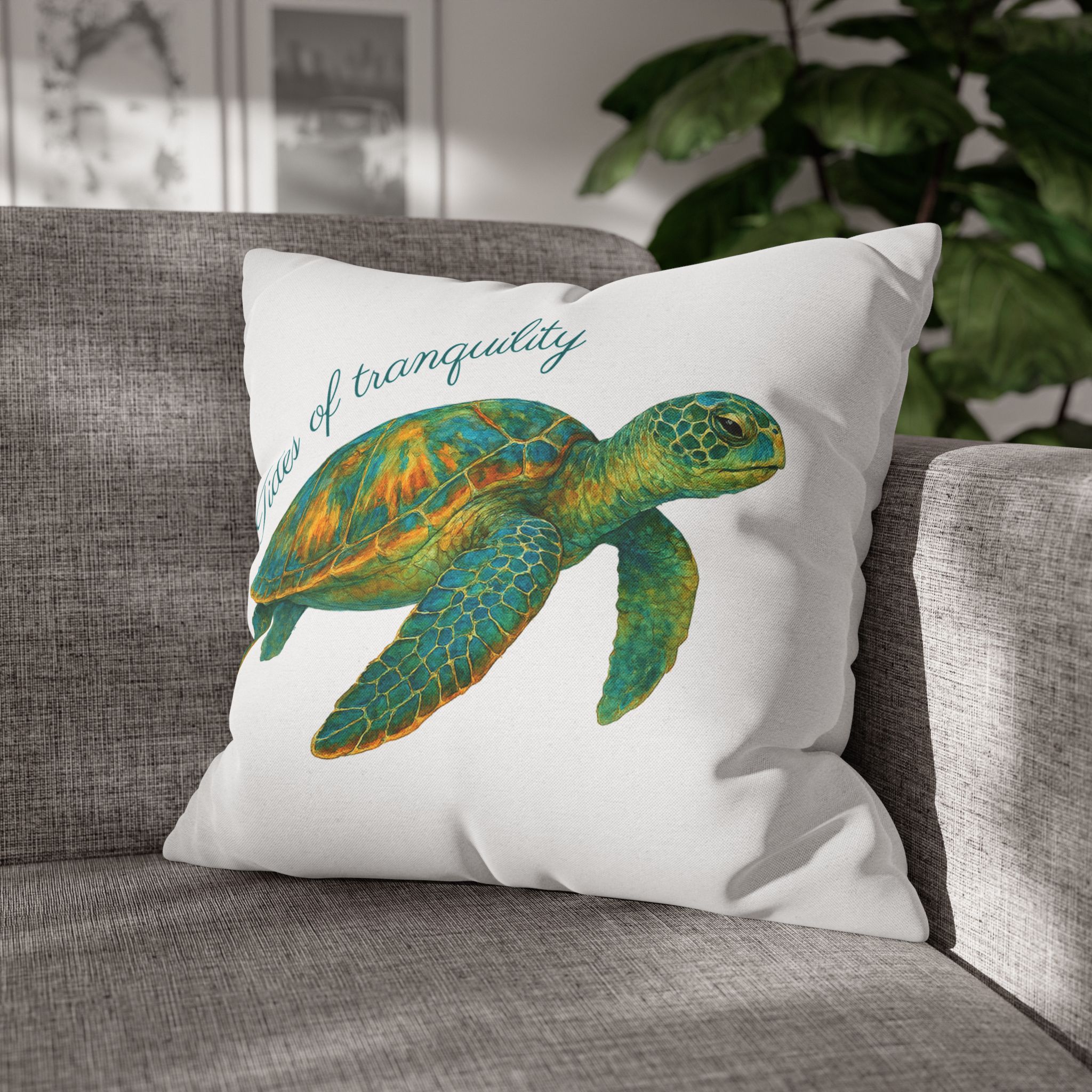Tides of Tranquility Beach House Turtle Pillow, 4 sizes product thumbnail image Tides of Tranquility Beach House Turtle Pillow, 4 sizes product thumbnail image