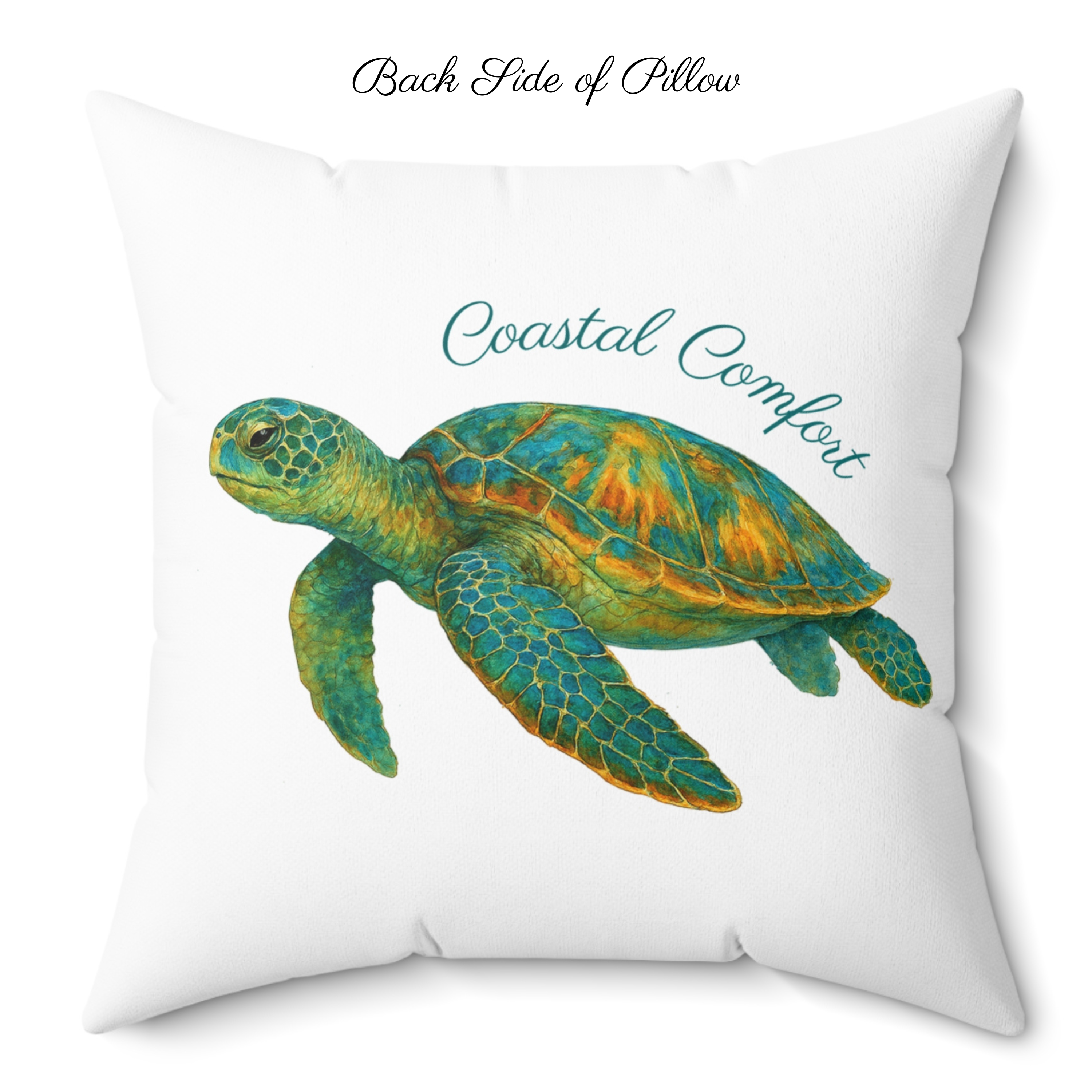 Tides of Tranquility Beach House Turtle Pillow, 4 sizes product thumbnail image